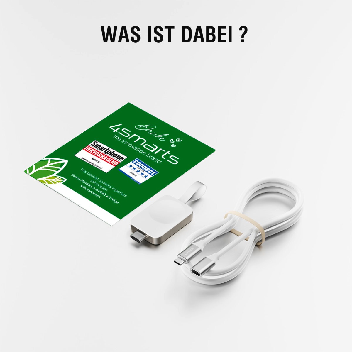 4smarts Wireless Charger »WirelessCharger VoltBeam für Apple Watch + USB-C Verlängerung«