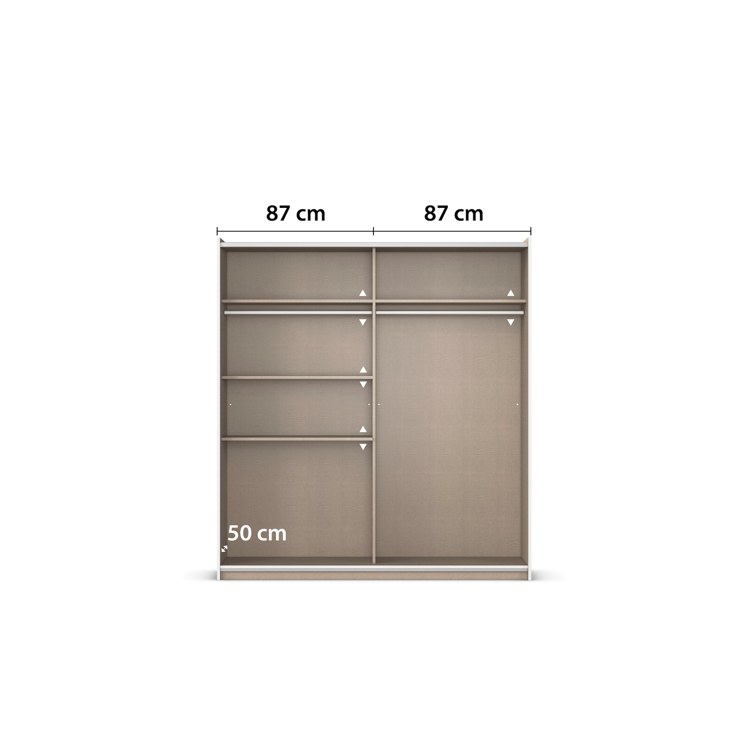 rauch Schwebetürenschrank »Kleiderschrank Schrank Garderobe SATURN mit 3 Ausstattungsvarianten«, 3 verschiedene Ausstattungsvarianten Griffe aus Metall MADE IN GERMANY