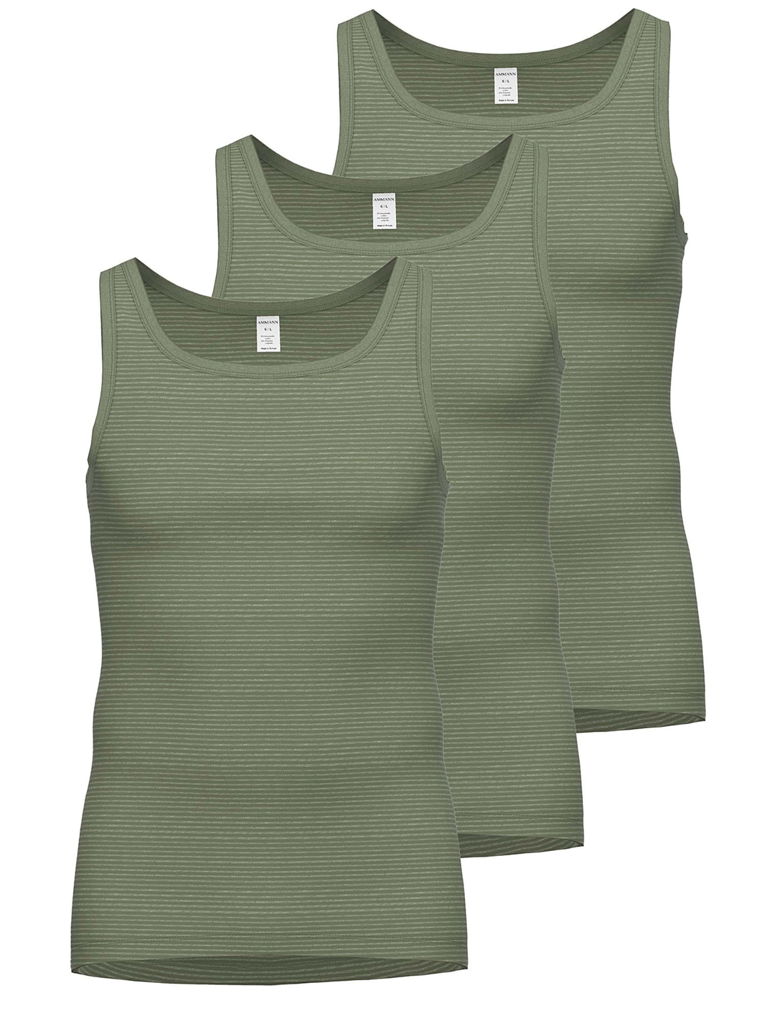 Ammann Unterhemd "3er Pack Unterhemd Day Classic / Jeans Feinripp"