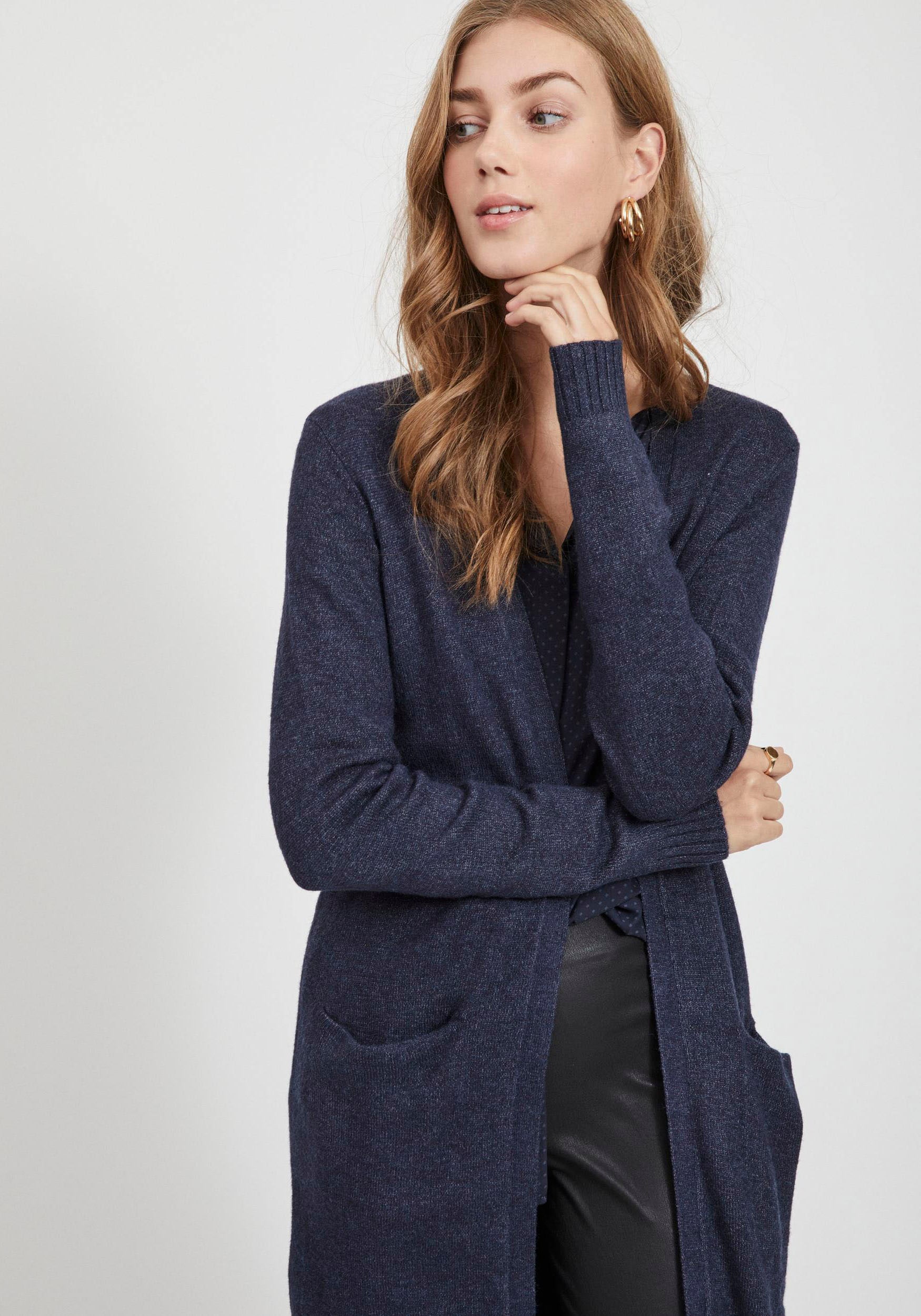 Vila Longstrickjacke »VIRIL LONG L/S KNIT CARDIGAN - NOOS«, in knielanger Form