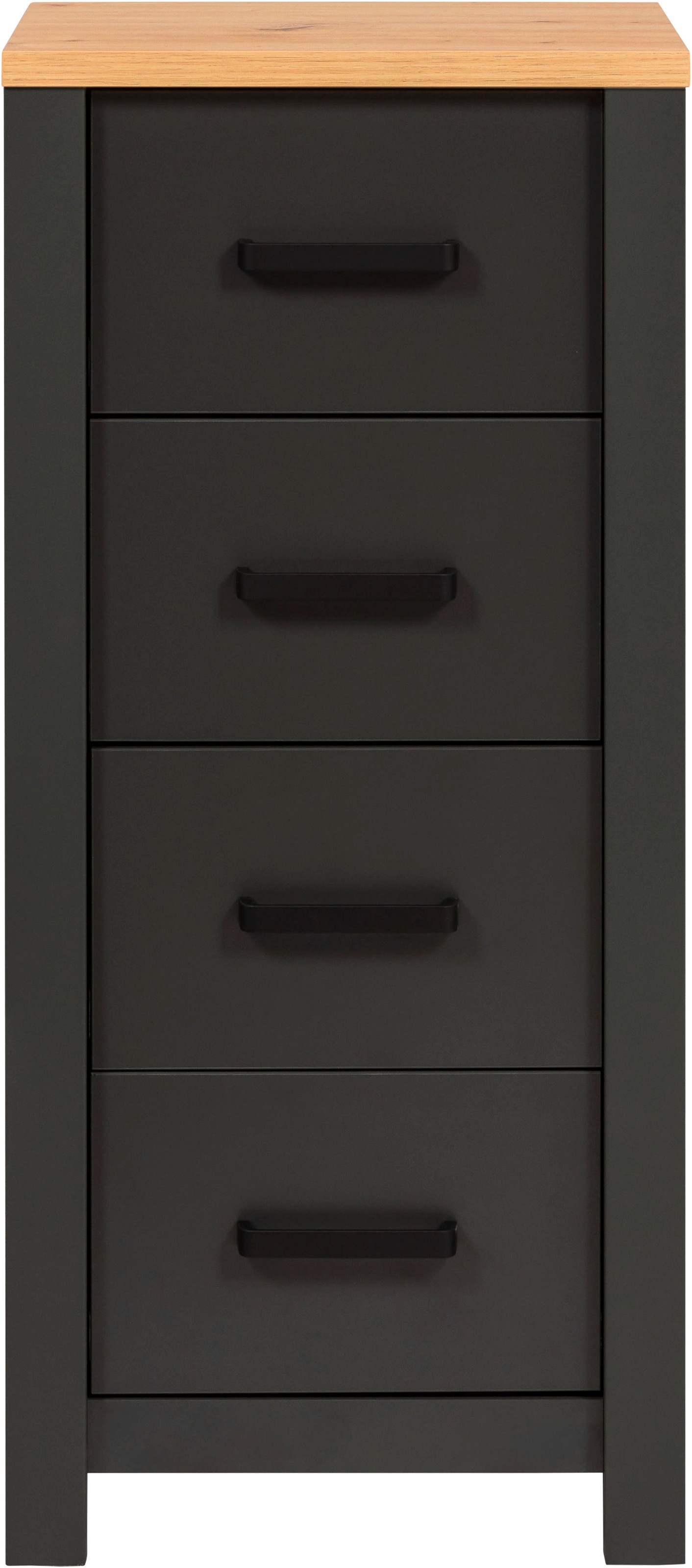 Inter Link Highboard »Carbona, Badschrank, Anthrazit/Artisan Eiche Nachbildung, Platzsparend« 1 Stk. tlg. Midischrank mit 4 Schubladen, 42 x 40 x 94 cm, Skandi Look