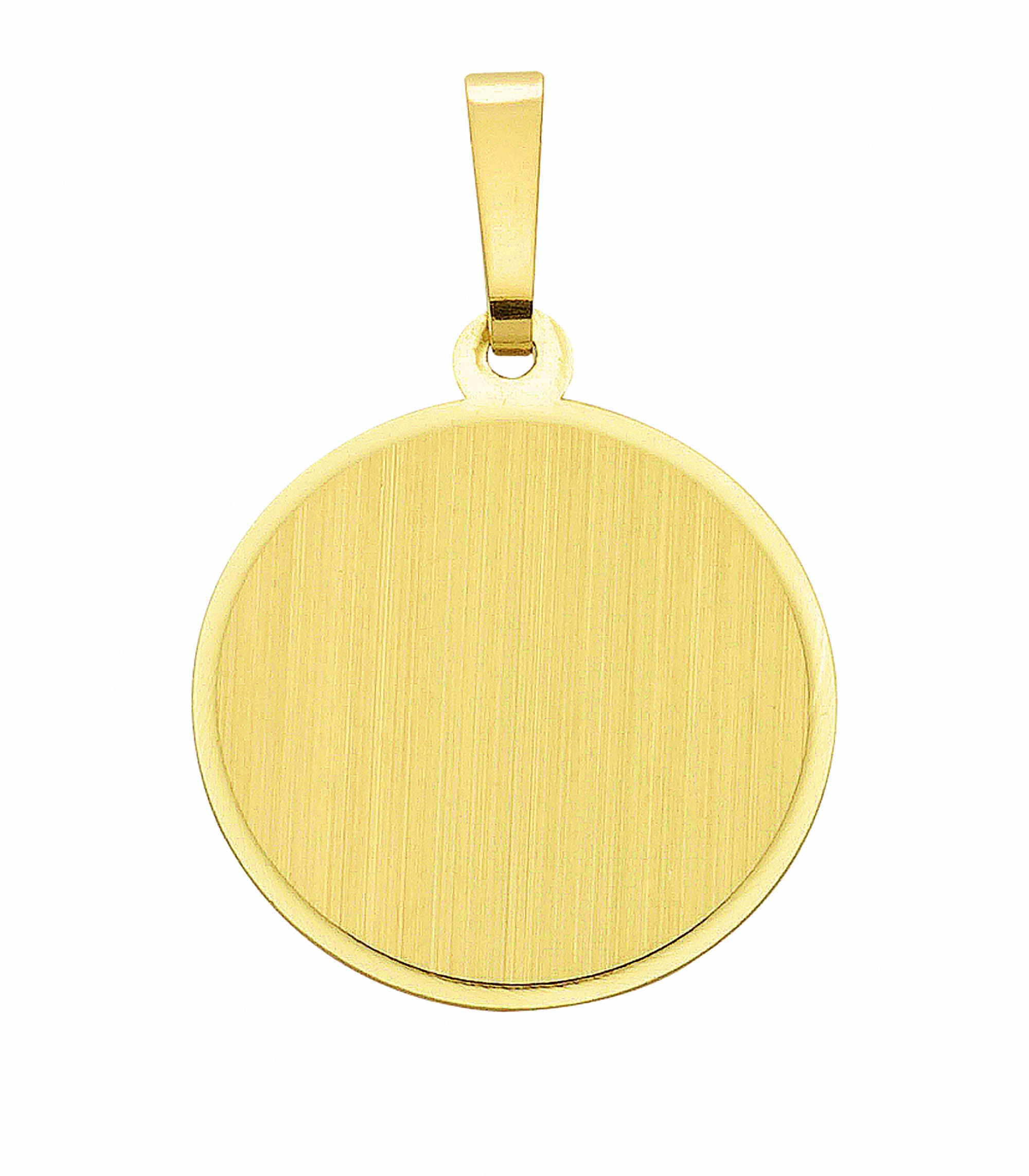 ADELIA ́S Damen Kettenanhänger "Gravurplatte 585 Gold ( 14K )", Gold, gold, Gold, Schmuckanhänger, Goldanhänger
