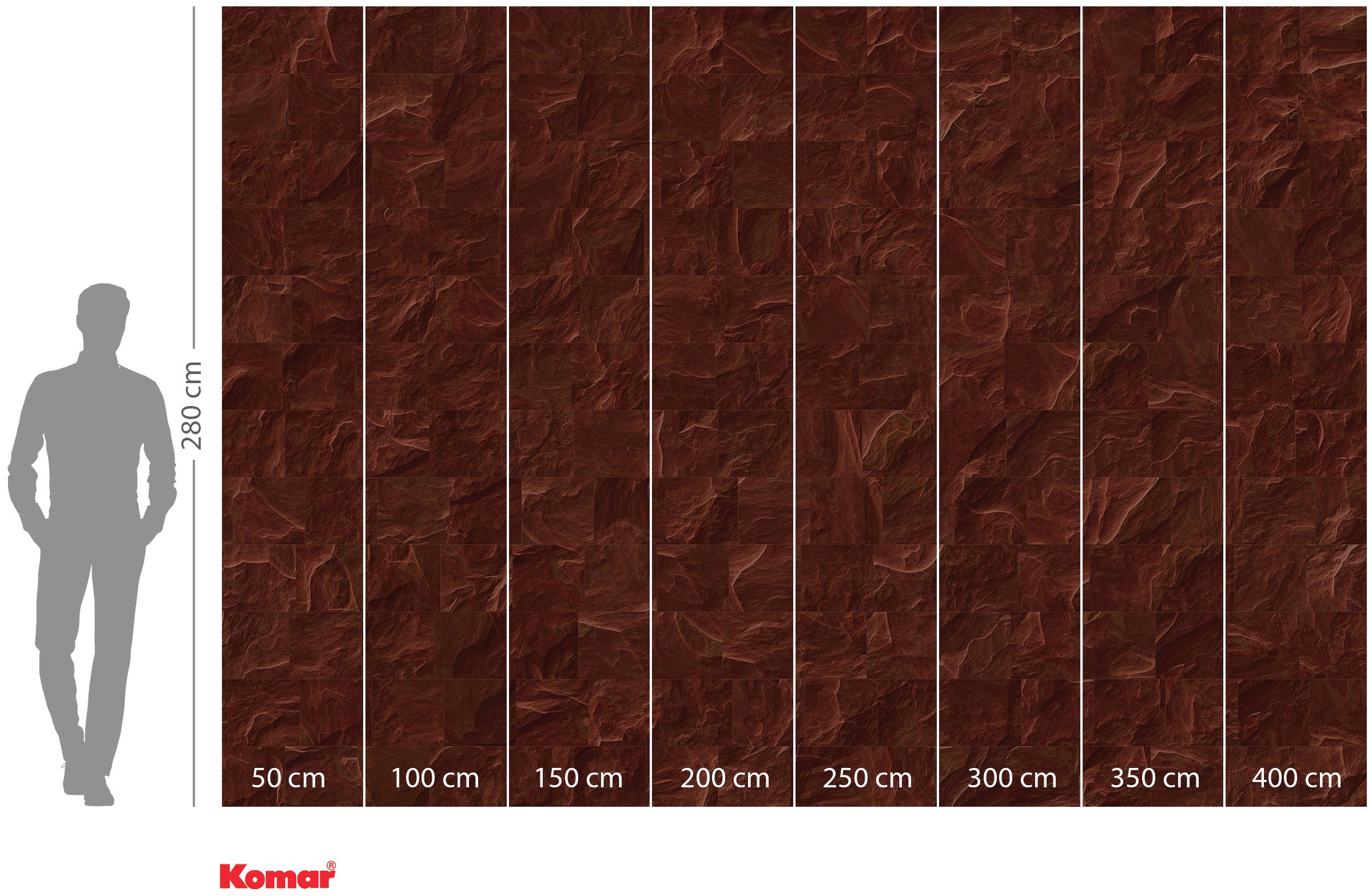 Komar Vliestapete »Red Slate Tiles«, 400x280 cm (Breite x Höhe)