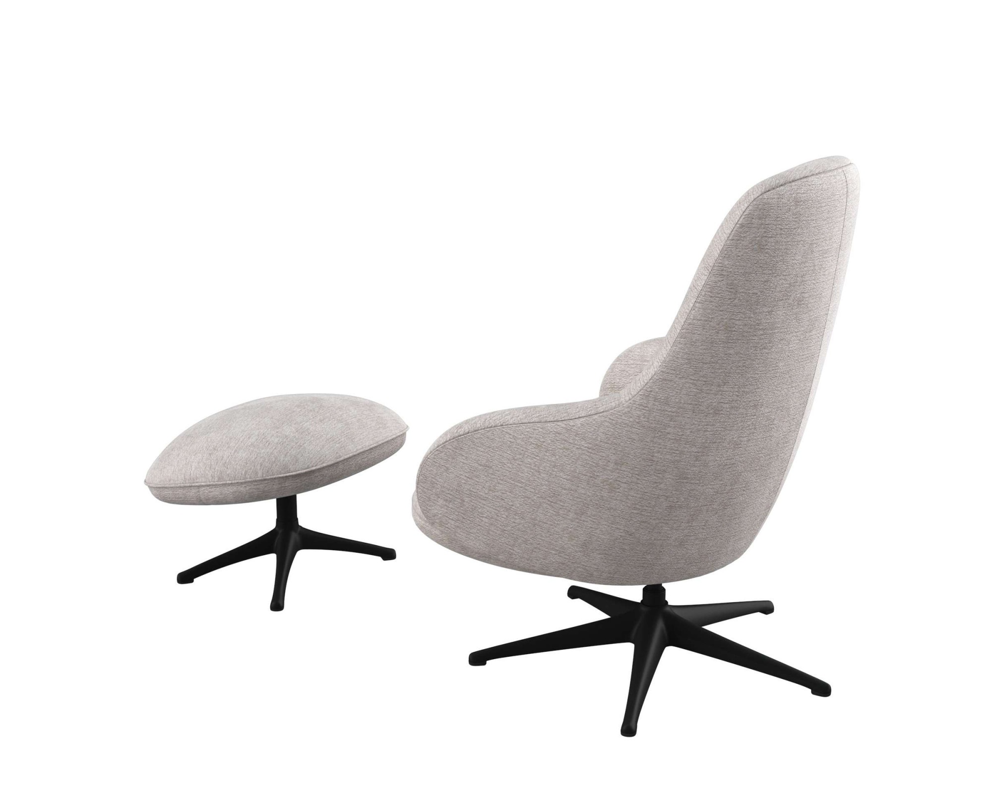 FLEXLUX Drehsessel »Falcone, TV-Loungesessel, Fernsehsessel, Polstersessel,«, Liegefunktion, drehbar, Fuß schwarz