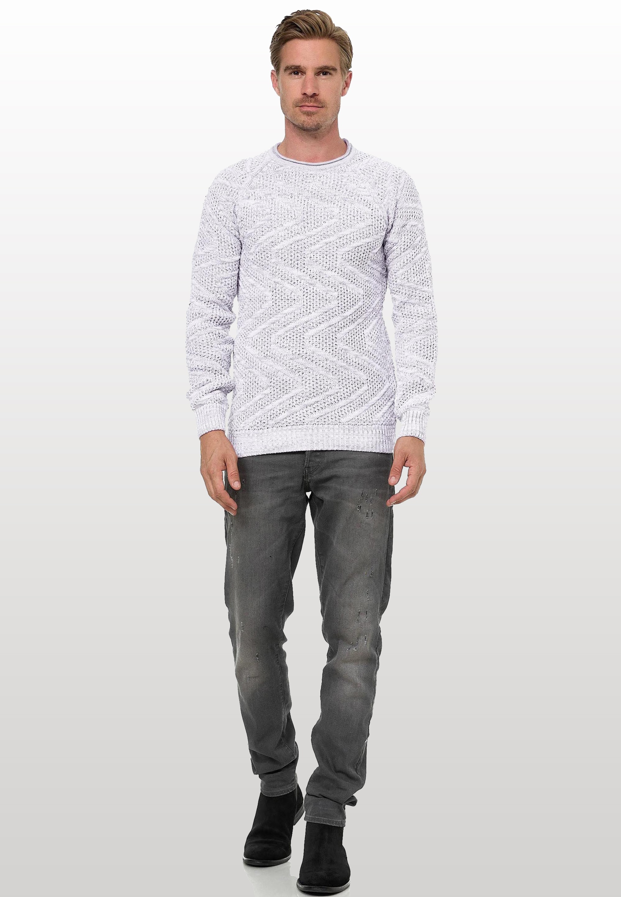 Rusty Neal Strickpullover, mit stylischem Muster