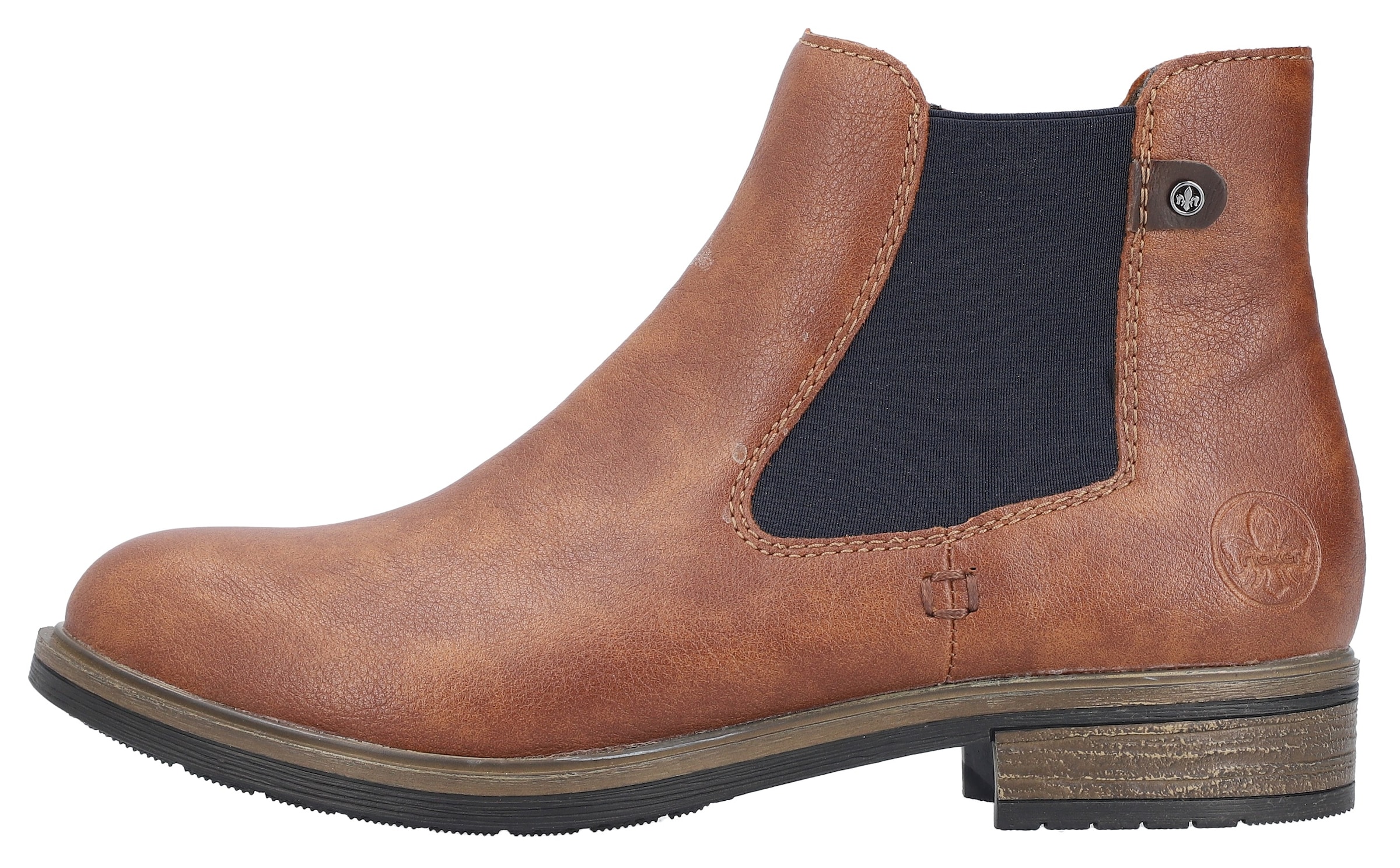 Rieker Chelseaboots, Schlupfboots, Stiefelette, Blockabsatz, mit wärmendem Textilfutter