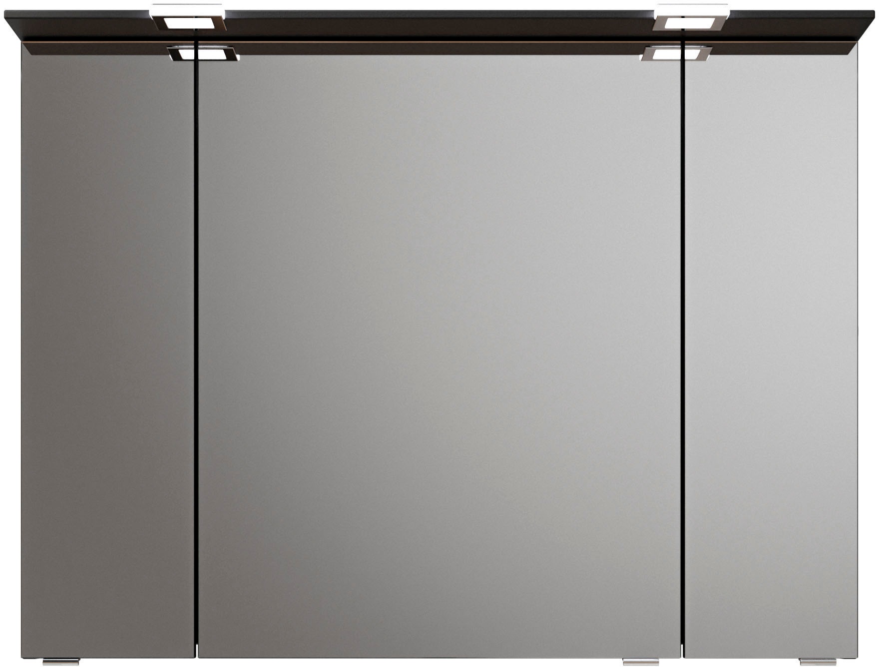 Saphir Badmöbel-Set »Serie 6025 2-teilig Mineralmarmor-Waschtisch mit LED-Spiegelschrank«, (2 St.), Waschplatz 97 cm breit, 2 Schubladen, 3 Spiegel-Türen, inkl Türdämpfer