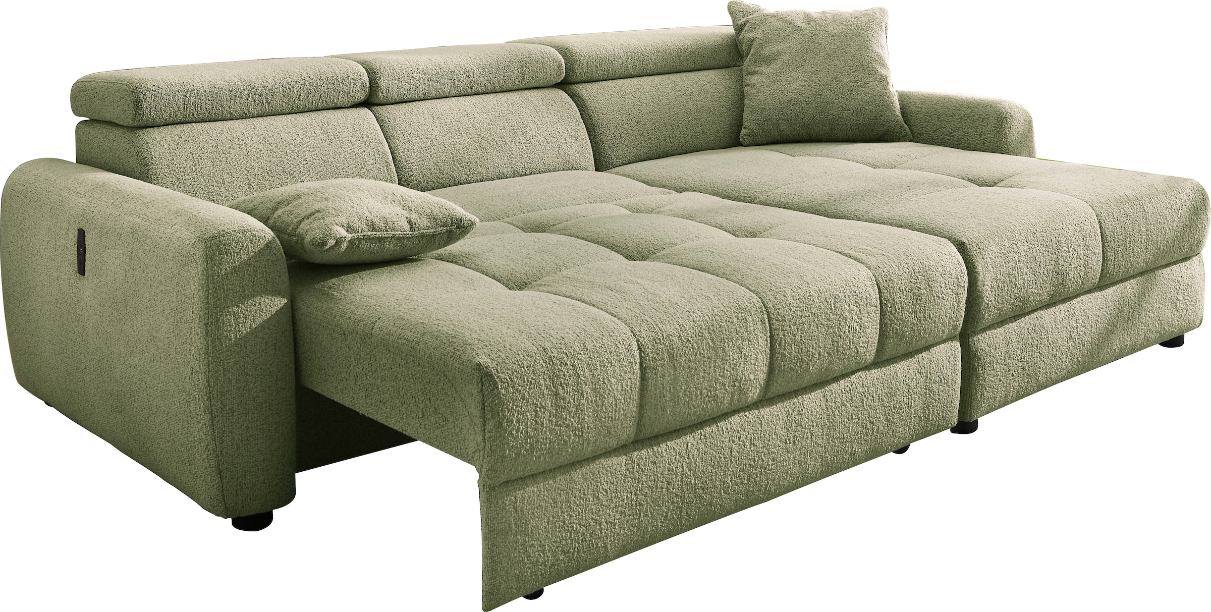 Jockenhöfer Gruppe Ecksofa »Move L-Form, B: 270 cm, mit 60 cm elektr. Sitztiefenverstellung« 140kg Belastbarkeit je Sitz, Kopfteilverstellung & USB-Anschluss