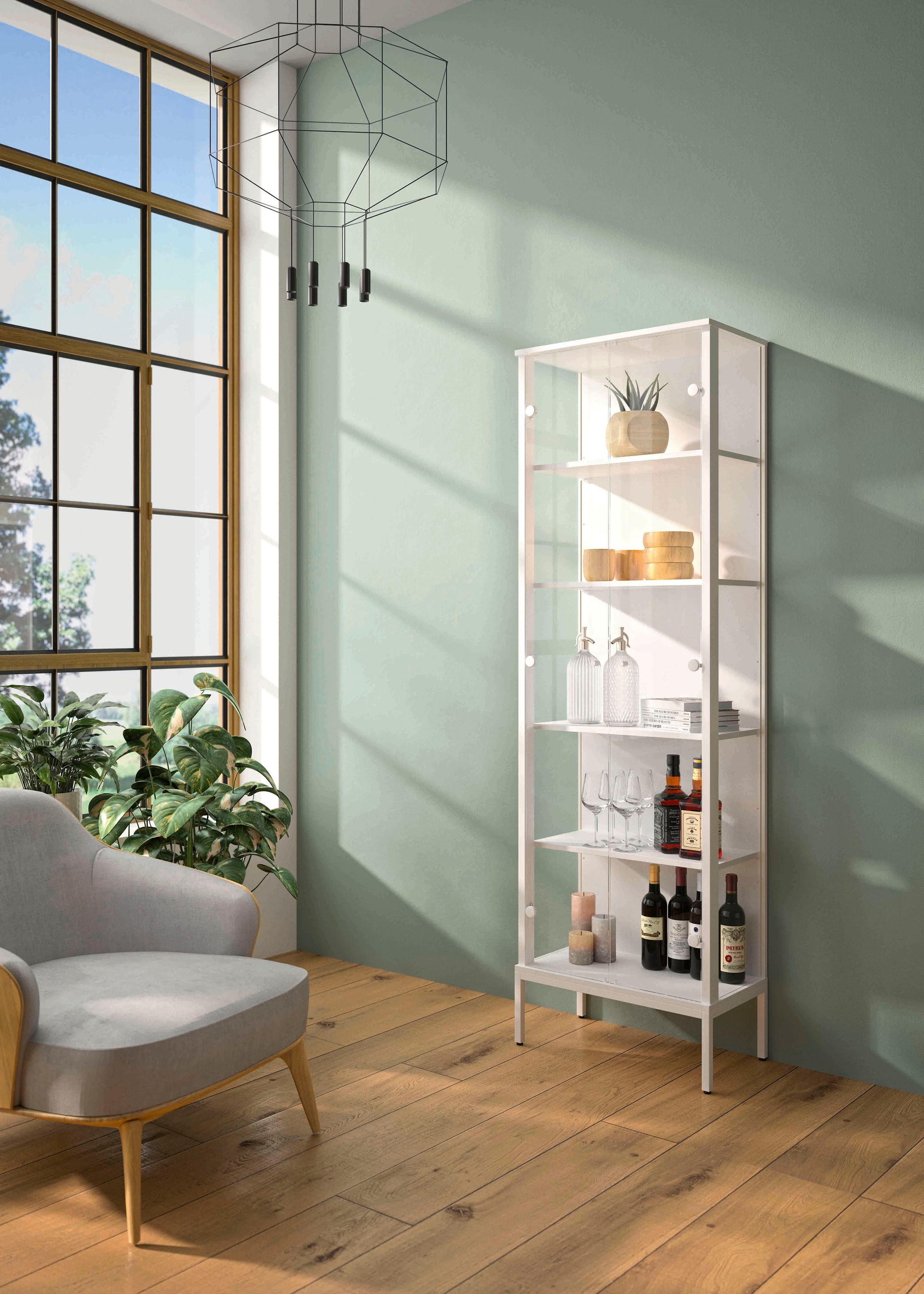 fif möbel Vitrine »STEP«, (1 St.), Standvitrine, Vitrinenschrank, Glasvitrine, Sammlervitrine