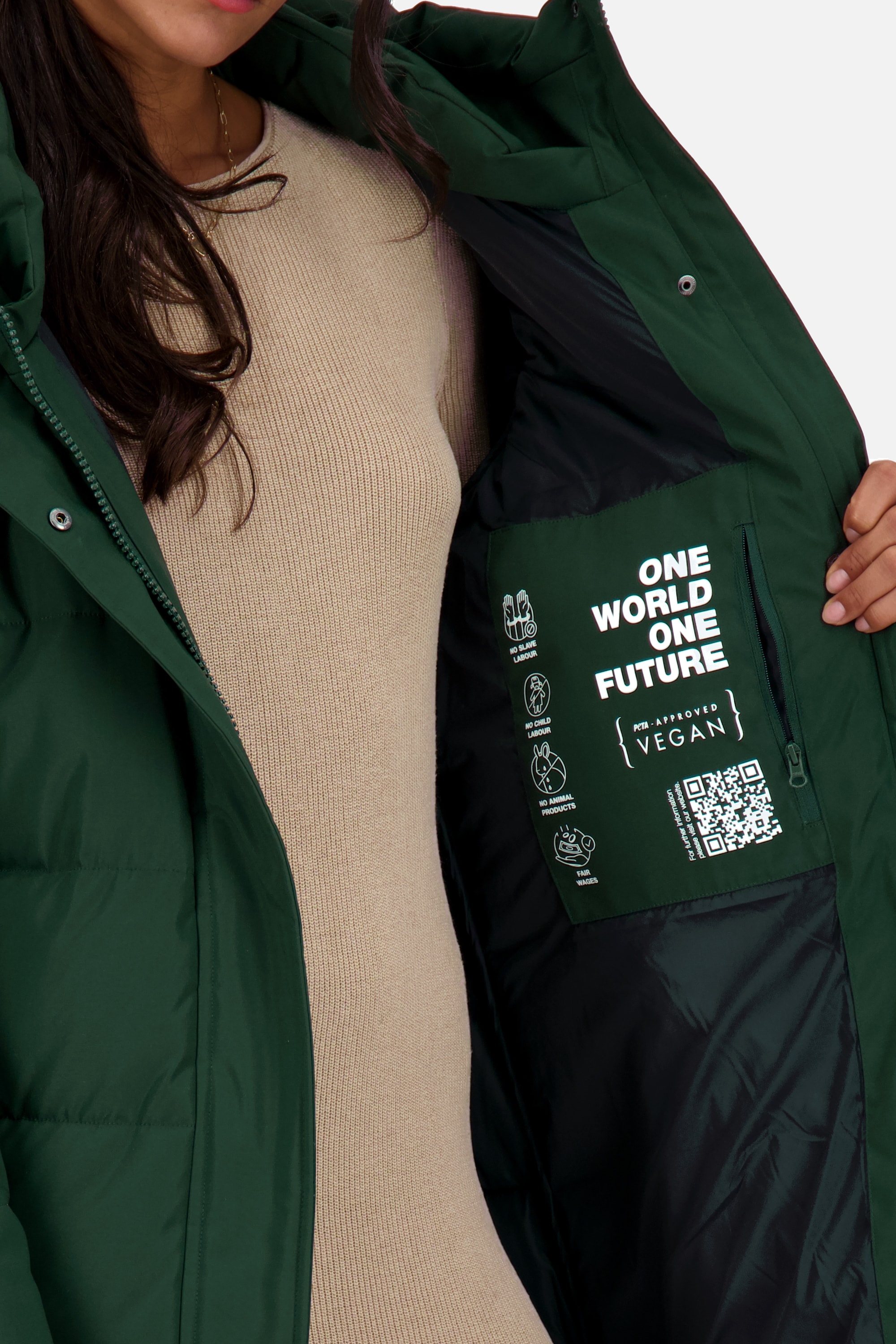 Alife & Kickin Steppjacke »Damen KatiaAK A«, mit Kapuze, Langer Wintermantel mit großer Kapuze und regulierbarer Beinfreiheit
