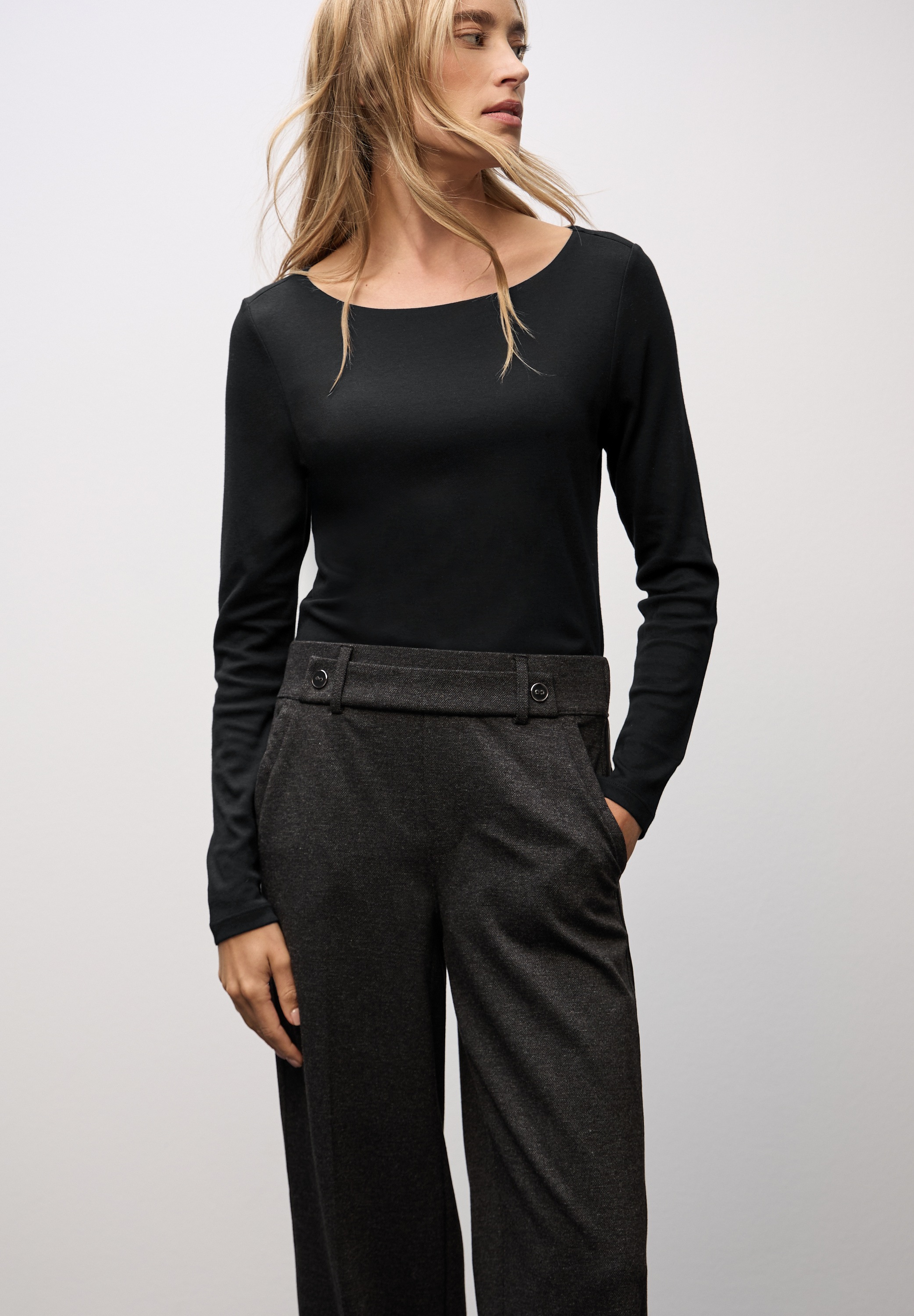 STREET ONE Langarmshirt "Style Lanea" mit U-Boot Ausschnitt günstig online kaufen