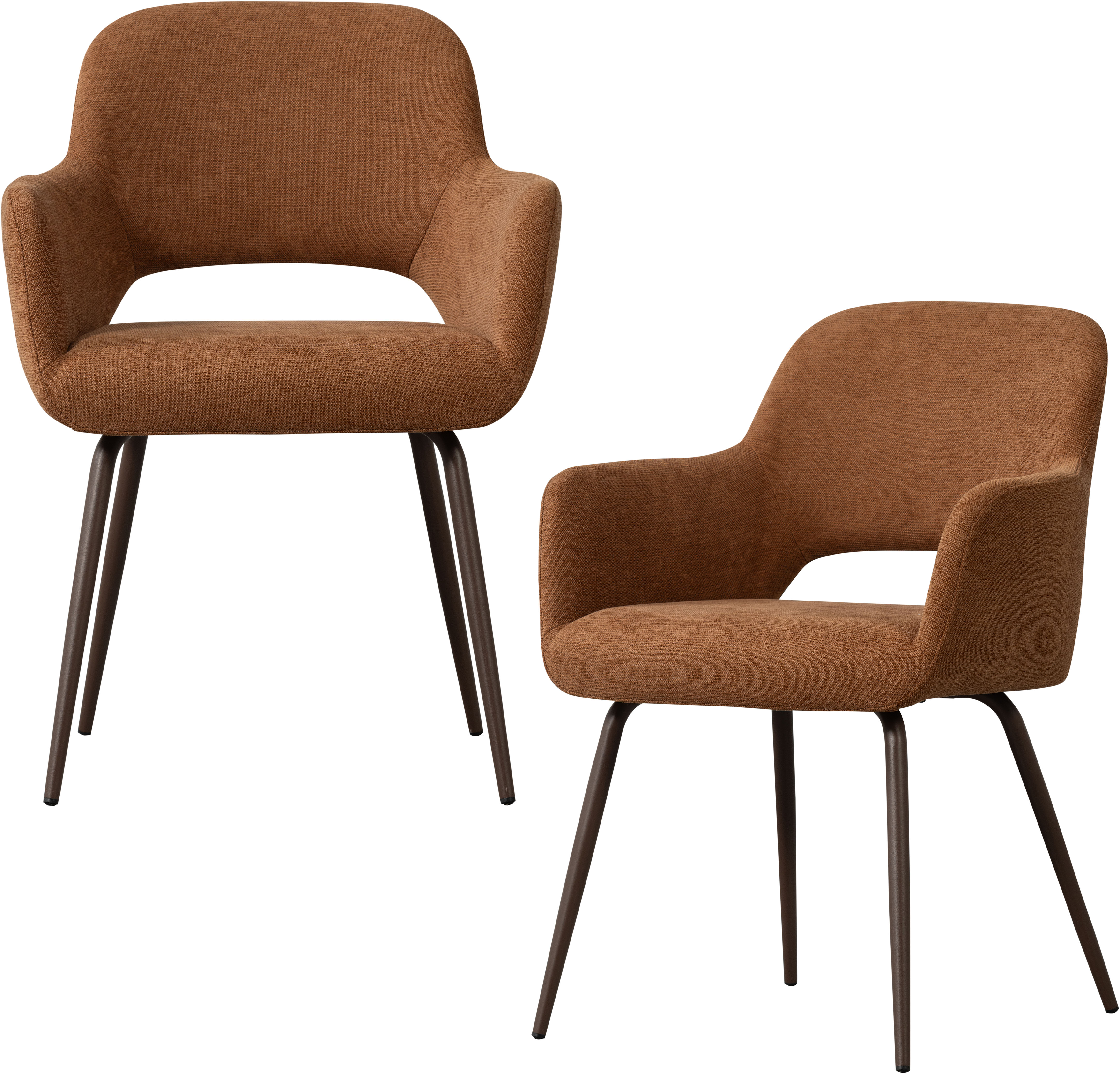 WOOOD Esszimmerstuhl "Jenny mit Hope-Gewebtem Bezug und Metallgestell, B 58 x T 58 x H 80 cm" (Set) 2 Stk.(Set, 2 St) durchschnittliche Sitzhöhe, Tragkraft 100 kg
