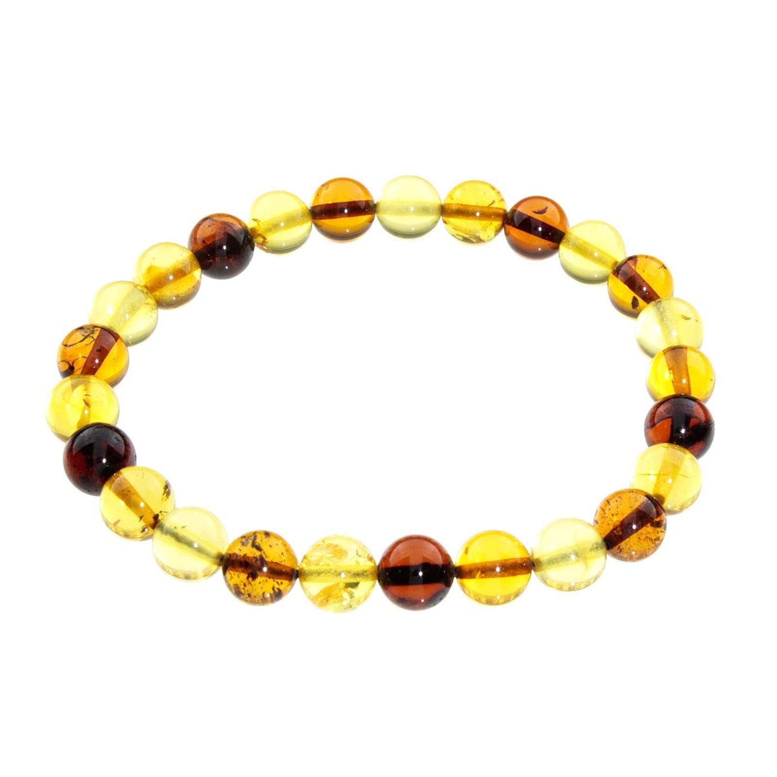 Armband OSTSEE-SCHMUCK "- Kugel 8 mm - Bernstein -" Gr. 19, bunt (mehrfarbig), Armbänder, Damen, Bernstein, Armband 3
