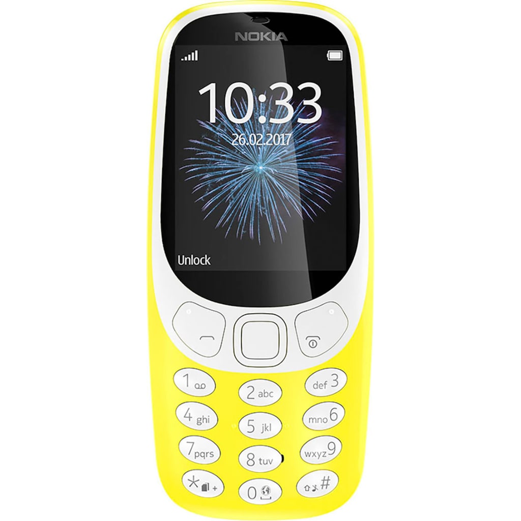 Nokia Handy »3310«, gelb, 6,1 cm/2,4 Zoll, 16 GB Speicherplatz, 2 MP Kamera