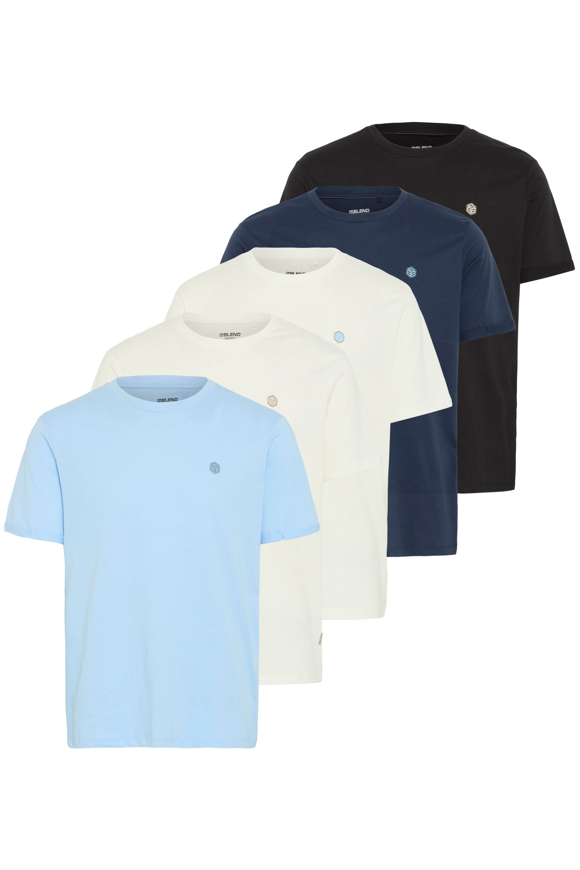 Blend T-Shirt "BHVIGT 5 pack" Lässiges T-Shirt mit Logo günstig online kaufen