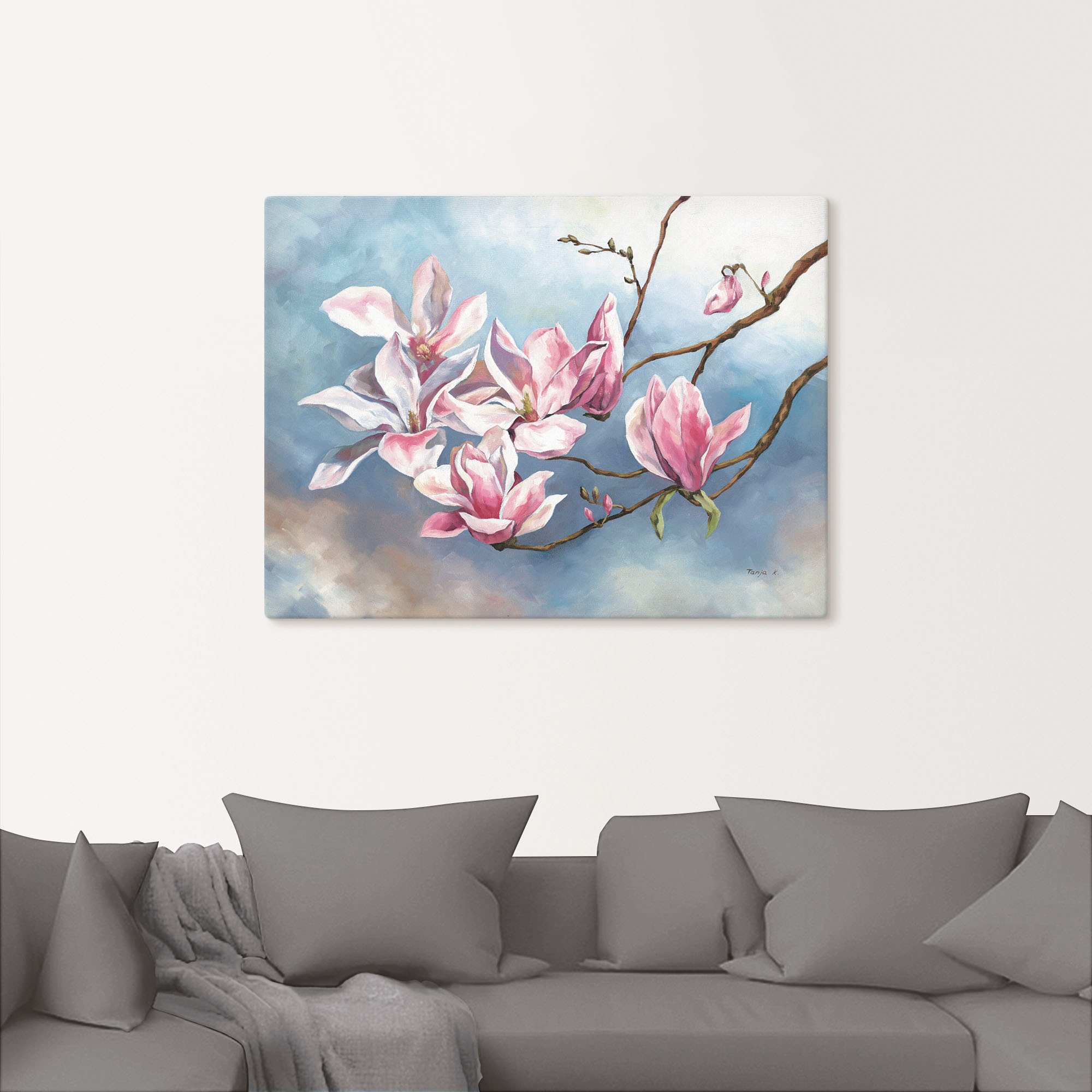 Artland Leinwandbild "Magnolienzweig" Blumen 1 Stk. tlg. als Alubild, Outdo günstig online kaufen