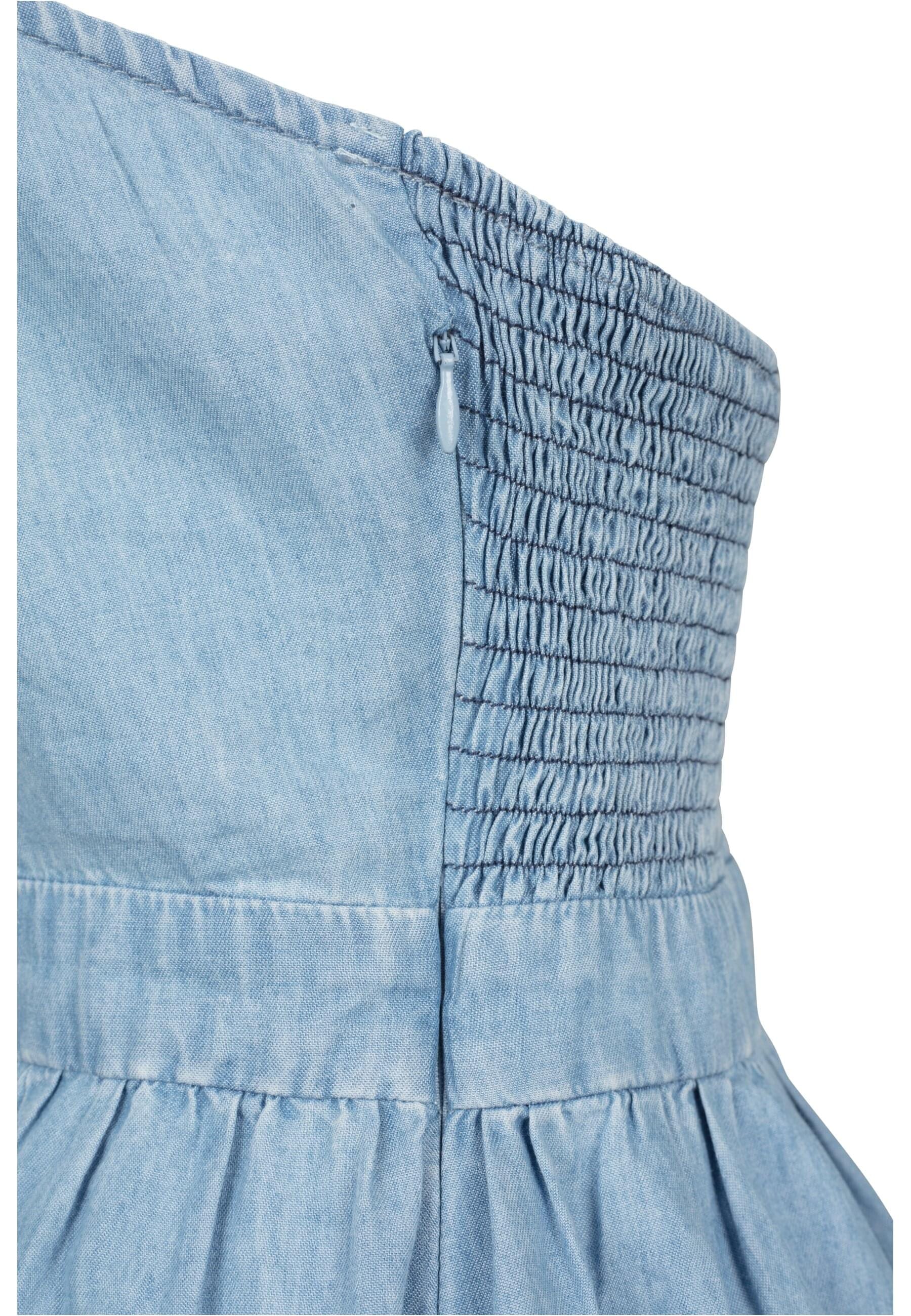 URBAN CLASSICS Shirtkleid »Urban Classics Damen Ladies Denim Bandeau Dress«, (1 tlg.)