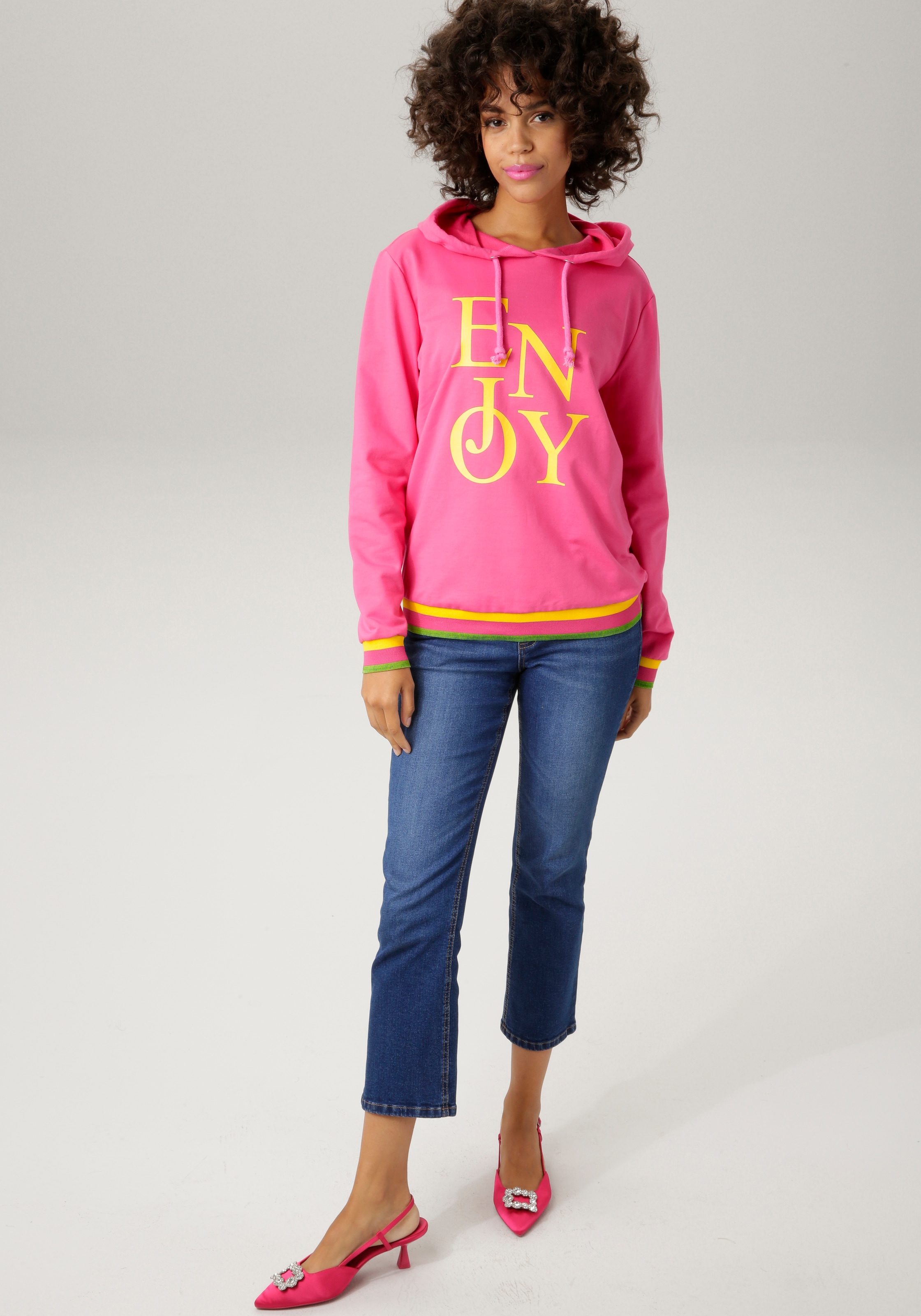 Aniston CASUAL Sweatshirt, mit "ENJOY"-Schriftzug