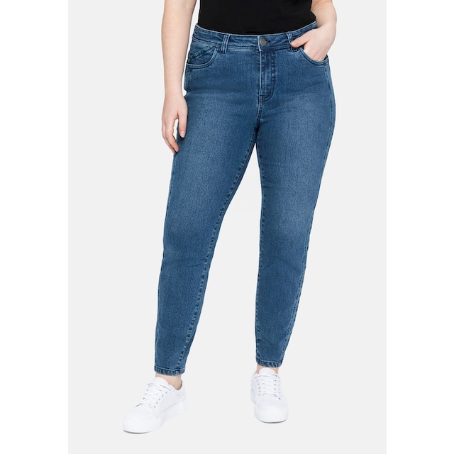 Sheego Stretch-Jeans »Große Größen«, skinny, mit vorverlegter Teilungsnaht  online bestellen | BAUR