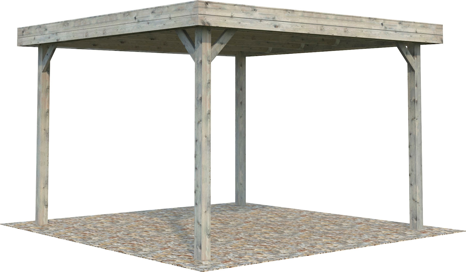 Holzpavillon »Lucy«, BxT: 389x389 cm, grau