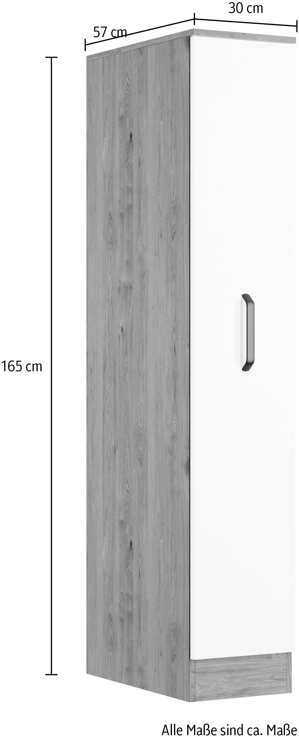 wiho Küchen Apothekerschrank »Elba, Breite/Höhe: 30/165 cm«, mit 4 Ablagekörben