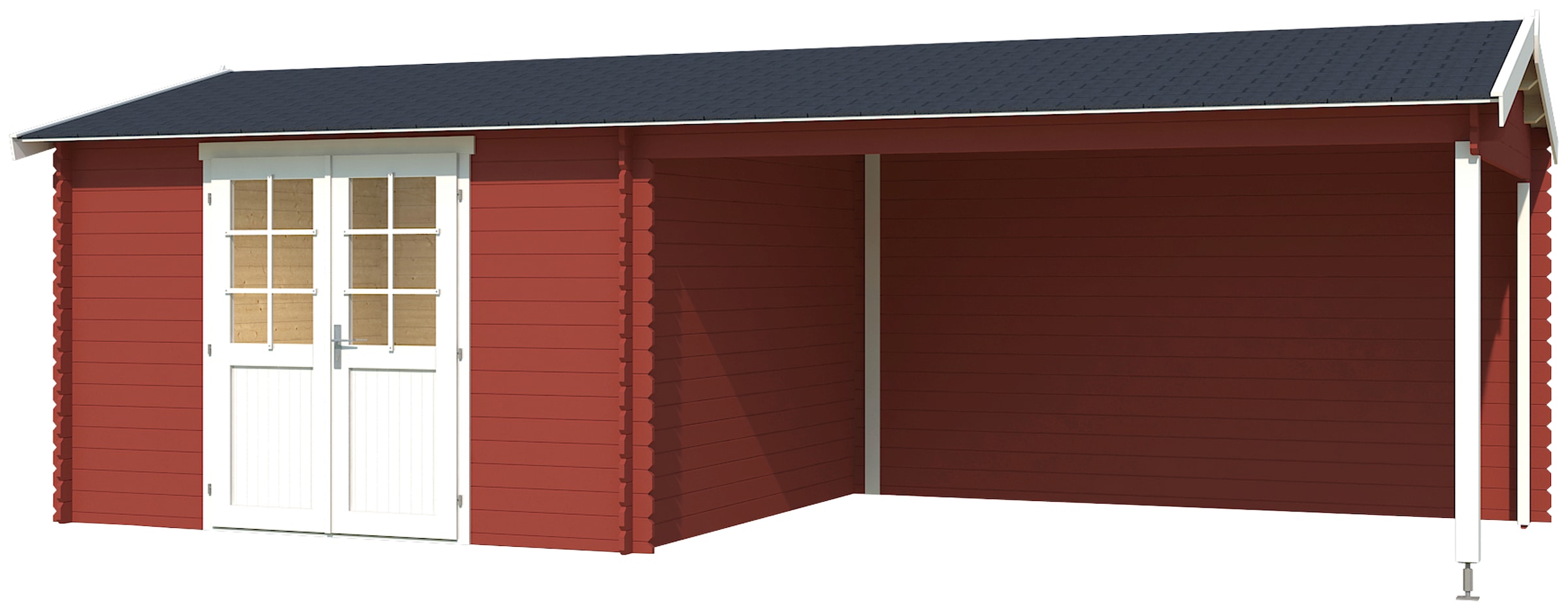 LASITA MAJA Gartenhaus »Amarillo, Schwedenrot«, (Set), mit Anbau