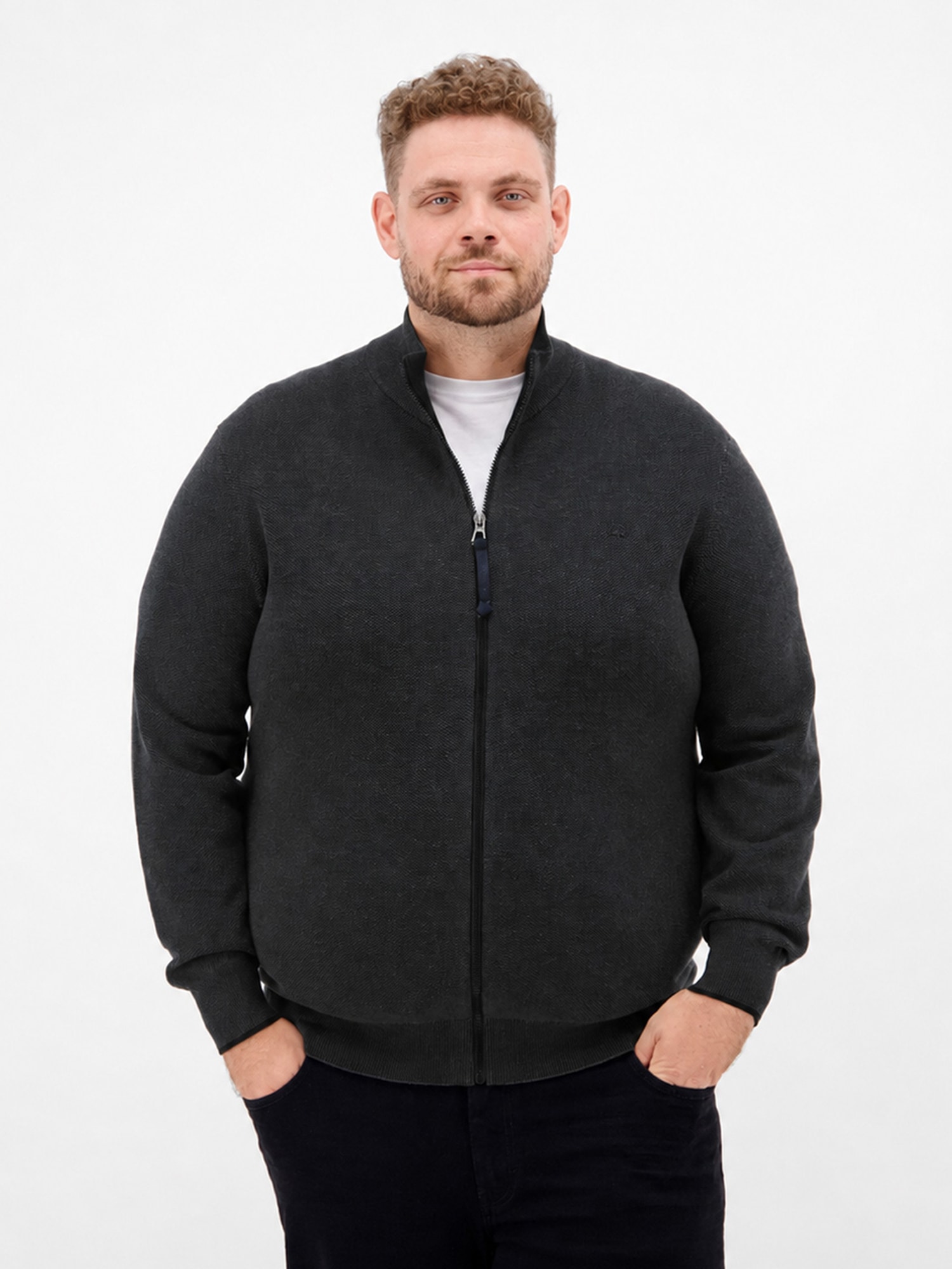LERROS Strickjacke "Dezent gestaltete Strickjacke in 2-Tone-Optik, große Größen"