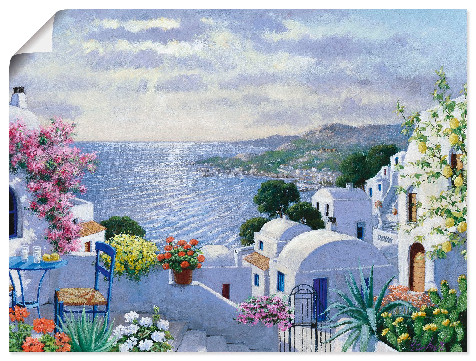 Wandbild »Funkelndes Griechenland«, Gewässer, (1 St.), als Leinwandbild, Poster,...