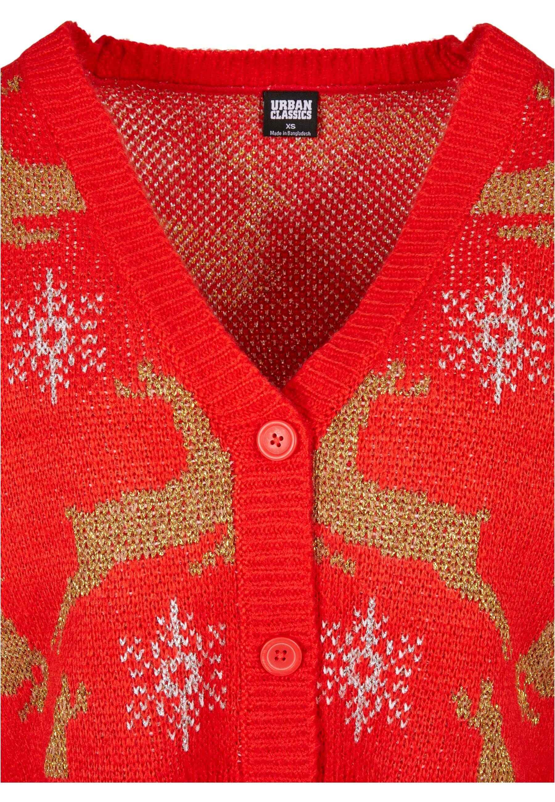 URBAN CLASSICS Cardigan »Urban Classics Damen Ladies Short Oversized Christmas Cardigan«