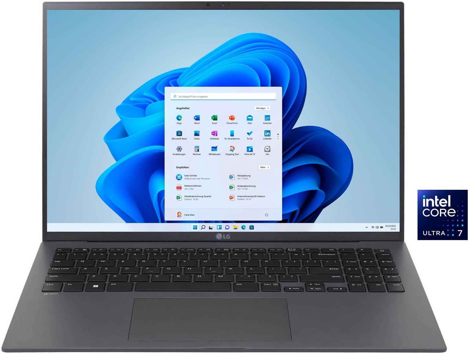 LG Business-Notebook »Gram 16" Ultralight Laptop, IPS-Display, 16 GB RAM, Windows 11 Home,«, 40,6 cm, / 16 Zoll, Intel, Core Ultra 7, ARC, 1000 GB SSD, 16Z90S-G.AA79G, 2024
