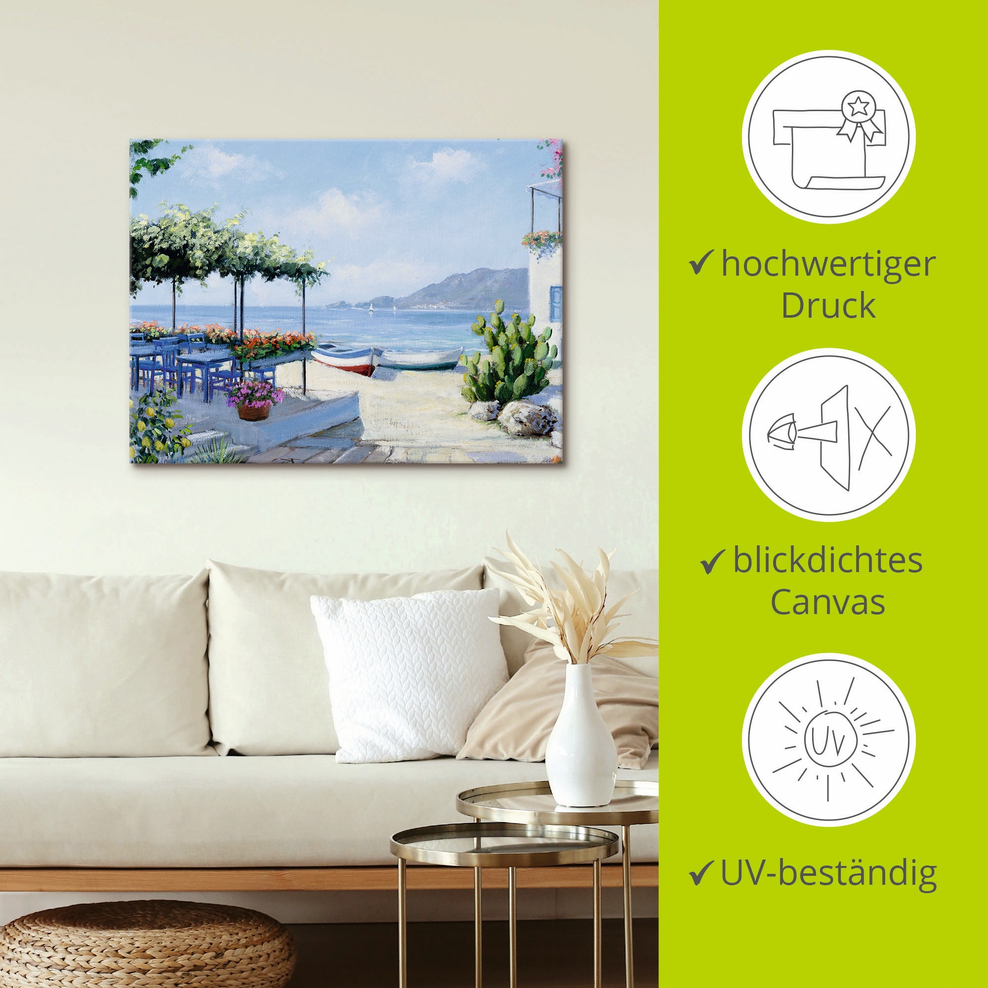 Artland Wandbild »Toller Meeresblick«, Gewässer, (1 St.), als Leinwandbild, Wandaufkleber in verschied. Größen