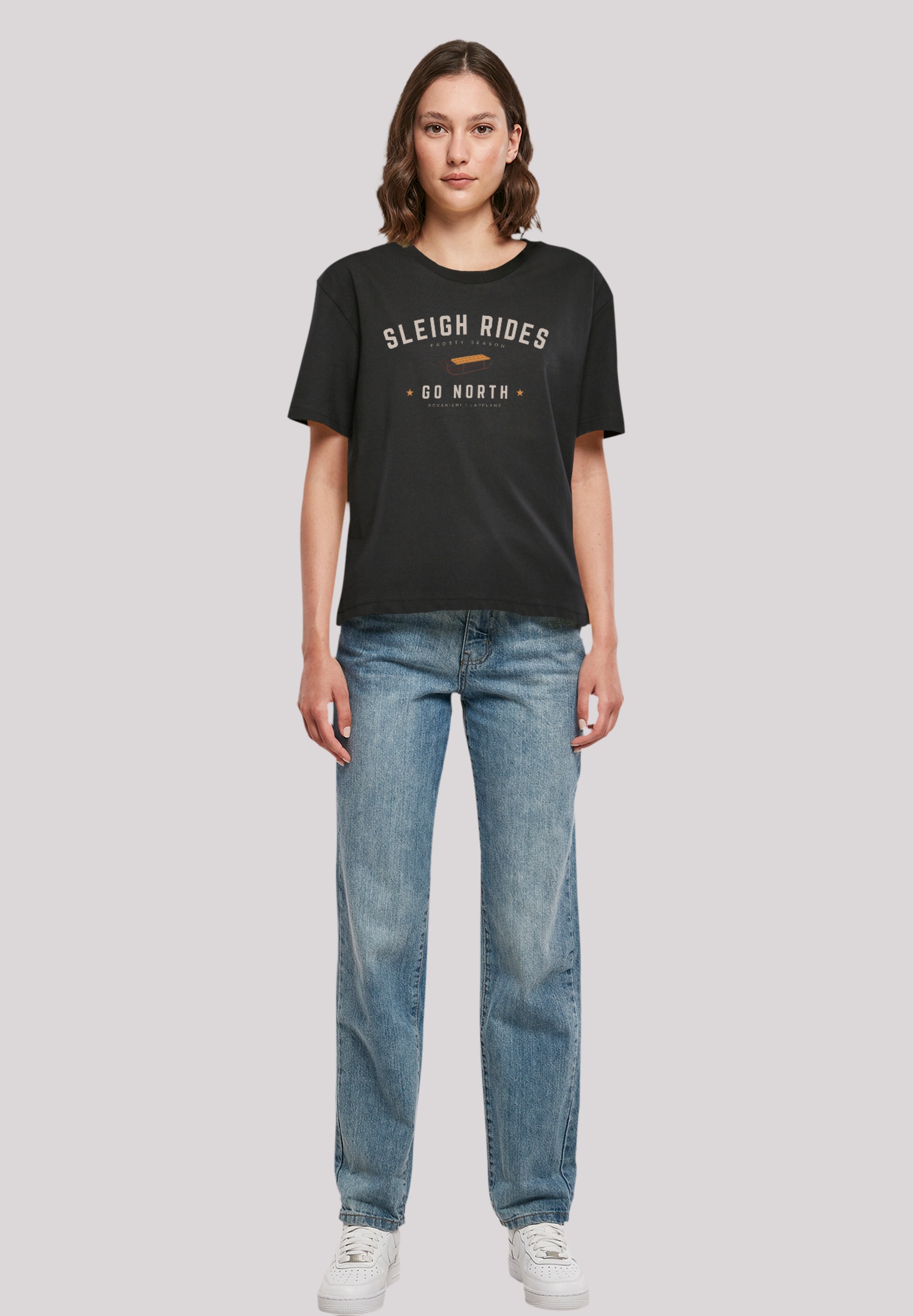F4NT4STIC T-Shirt »Schlittenfahren Weihnachten Christmas«, Weihnachten, Geschenk, Logo