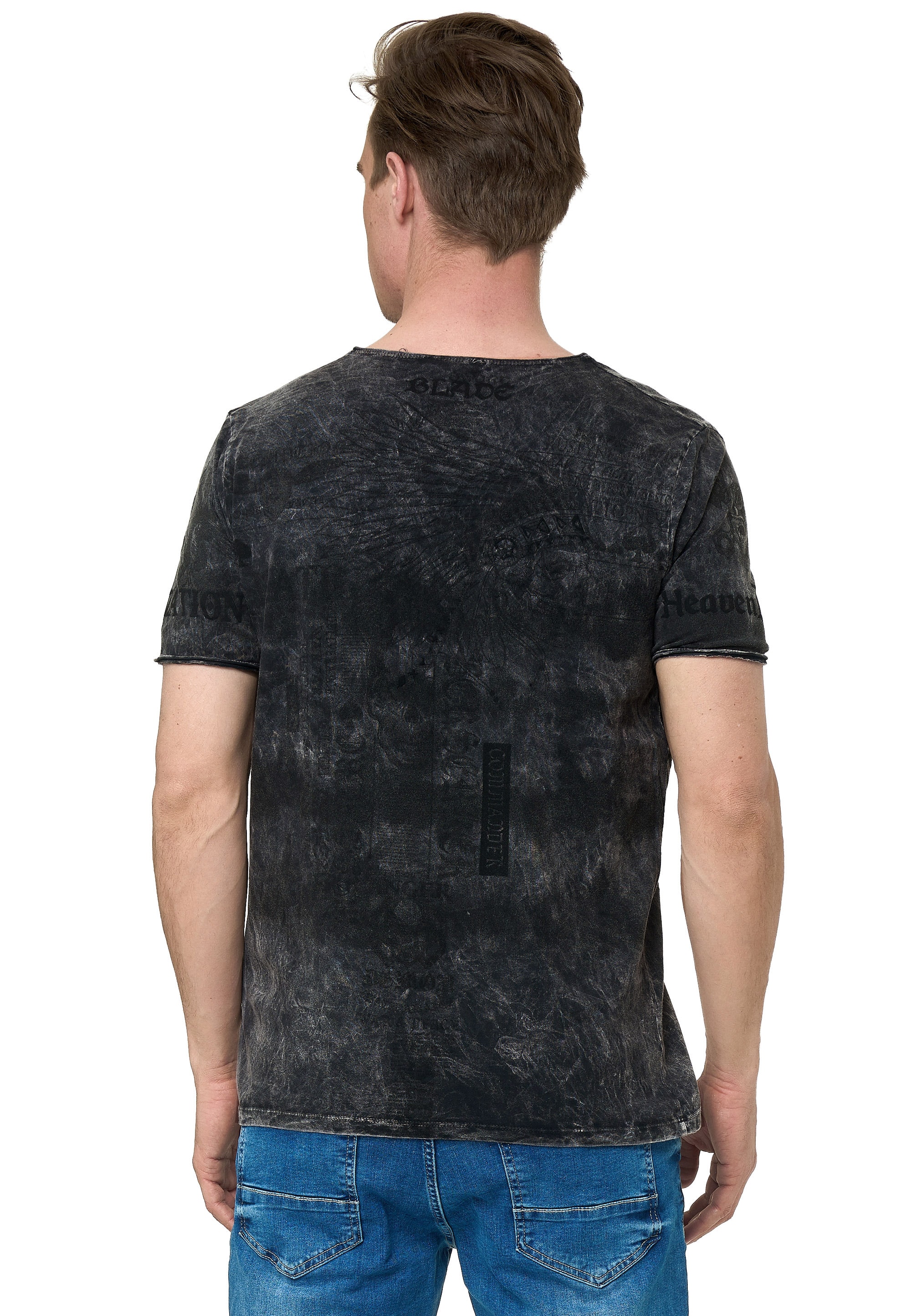 Rusty Neal T-Shirt, in lässiger Batik-Optik