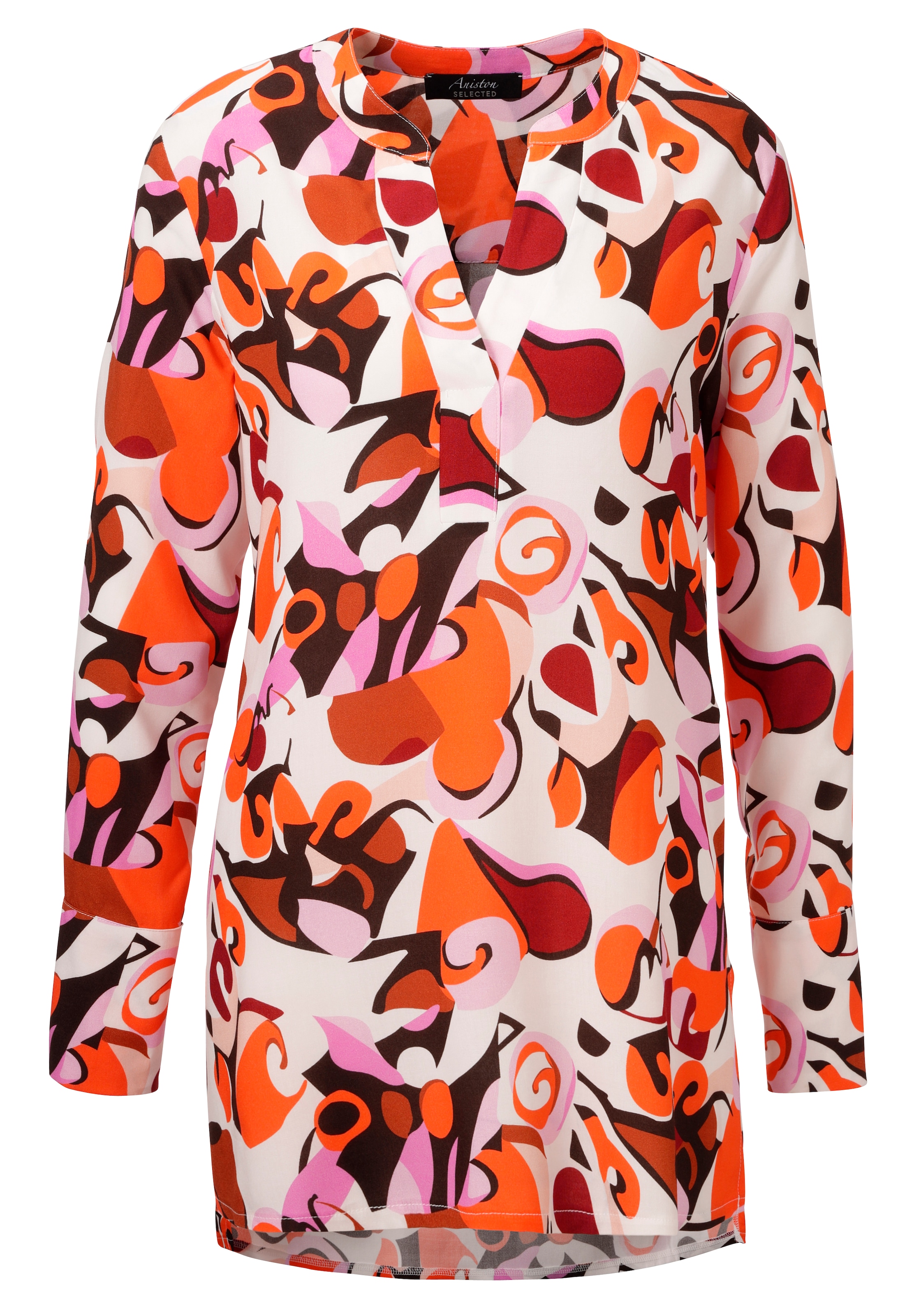 Aniston SELECTED Longbluse, mit malerischen und fantasievollem Druck - NEUE KOLLEKTION