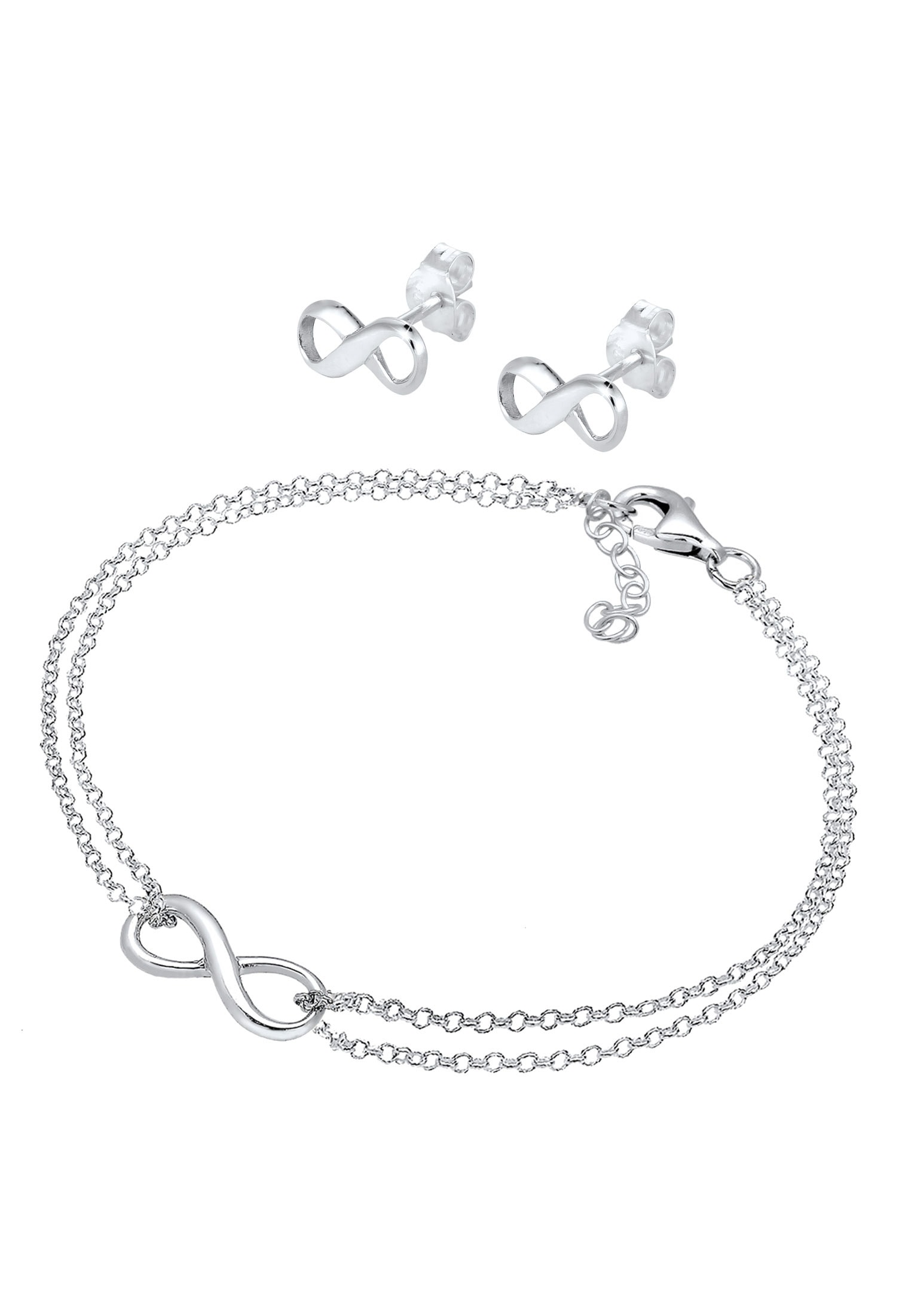Elli Schmuckset »Infinity Symbol Armband Ohrstecker Set 925 Silber«