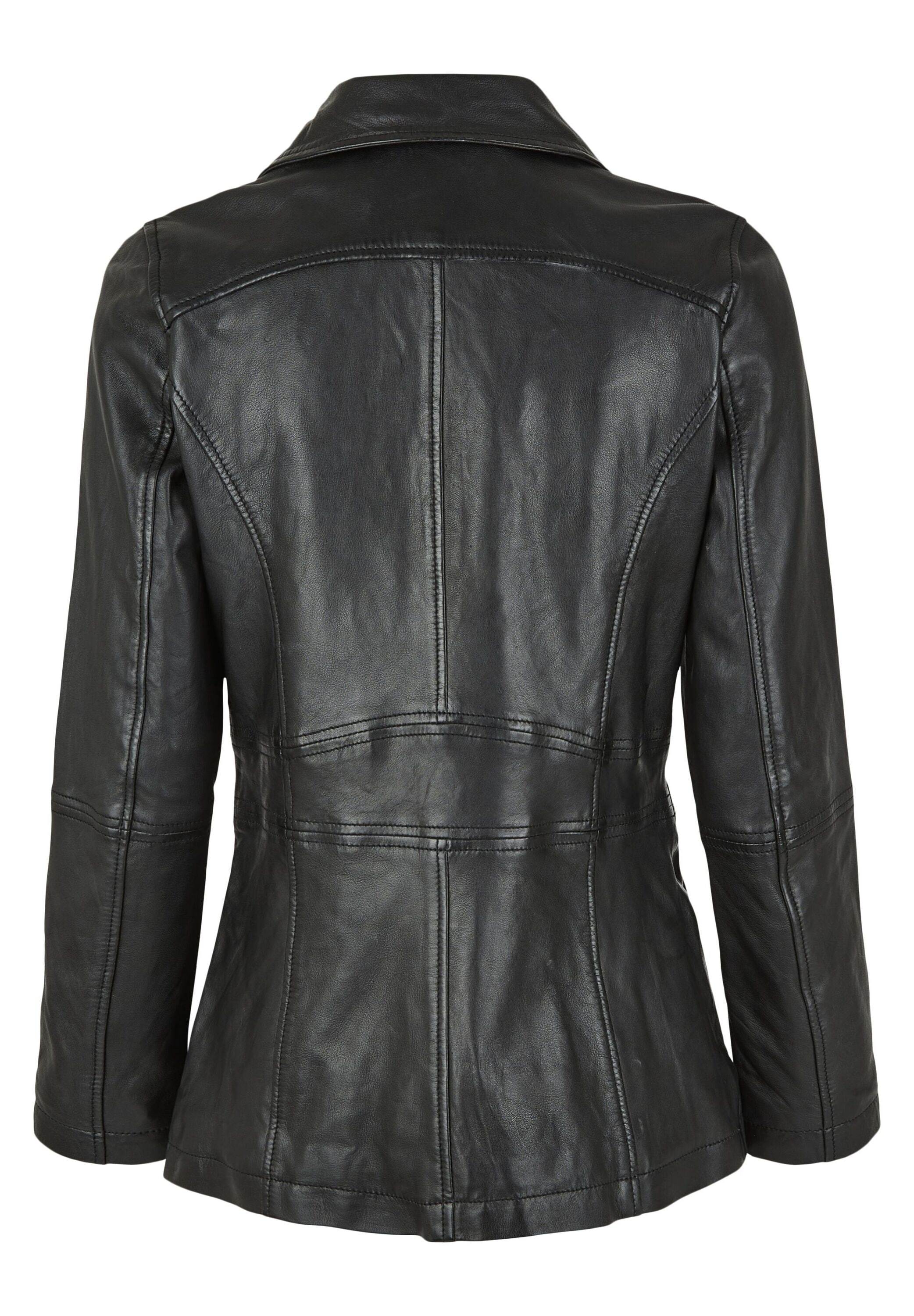 7eleven Lederjacke »SELILLE« ohne Kapuze mit Uni-Design