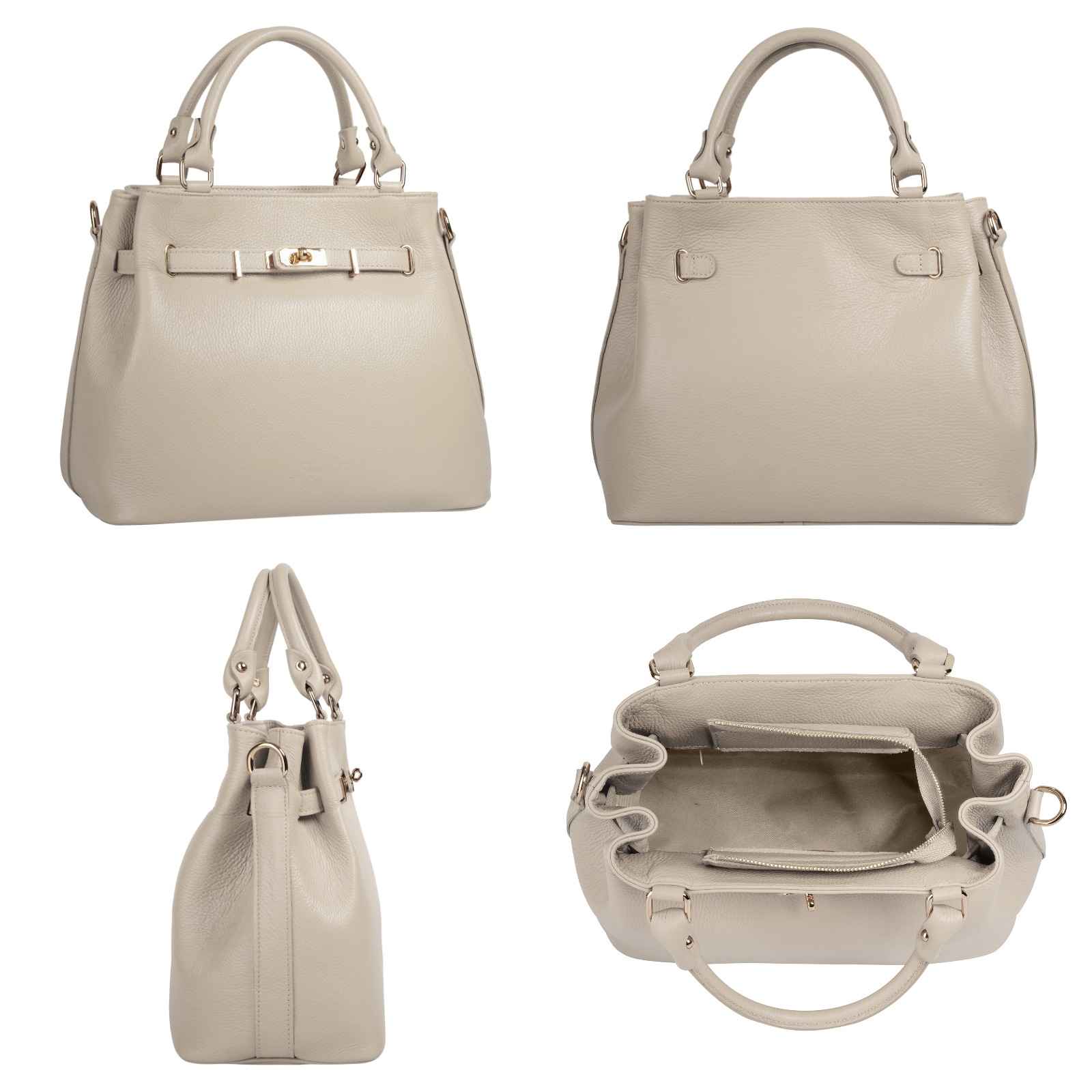 Samantha Look Henkeltasche, echt Leder, Made in Italy, geräumige Henkeltasche mit Smartphonefach