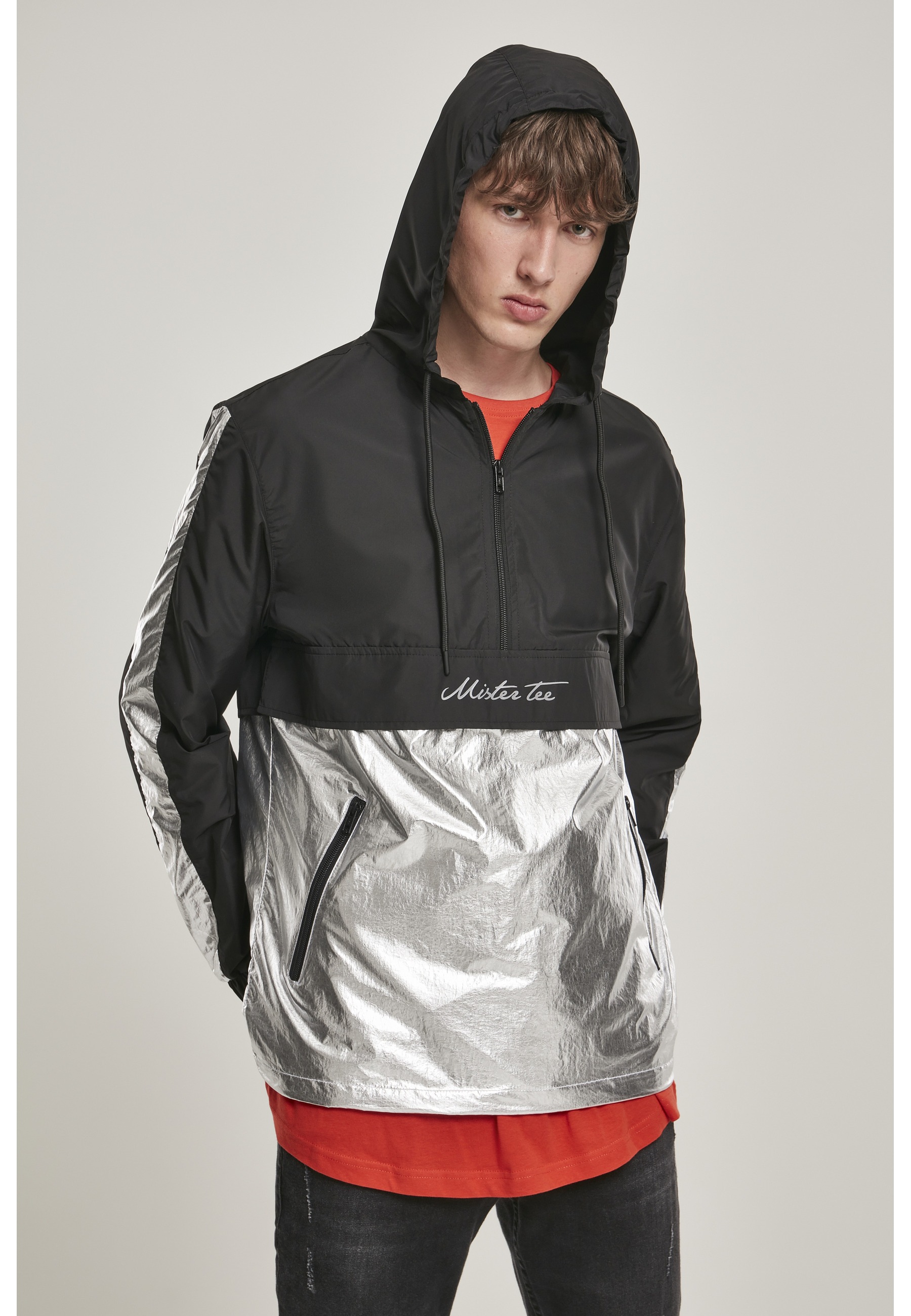 MisterTee Allwetterjacke »MisterTee Herren Reflective Mister Tee Windbreaker« 1 Stk. tlg. ohne Kapuze