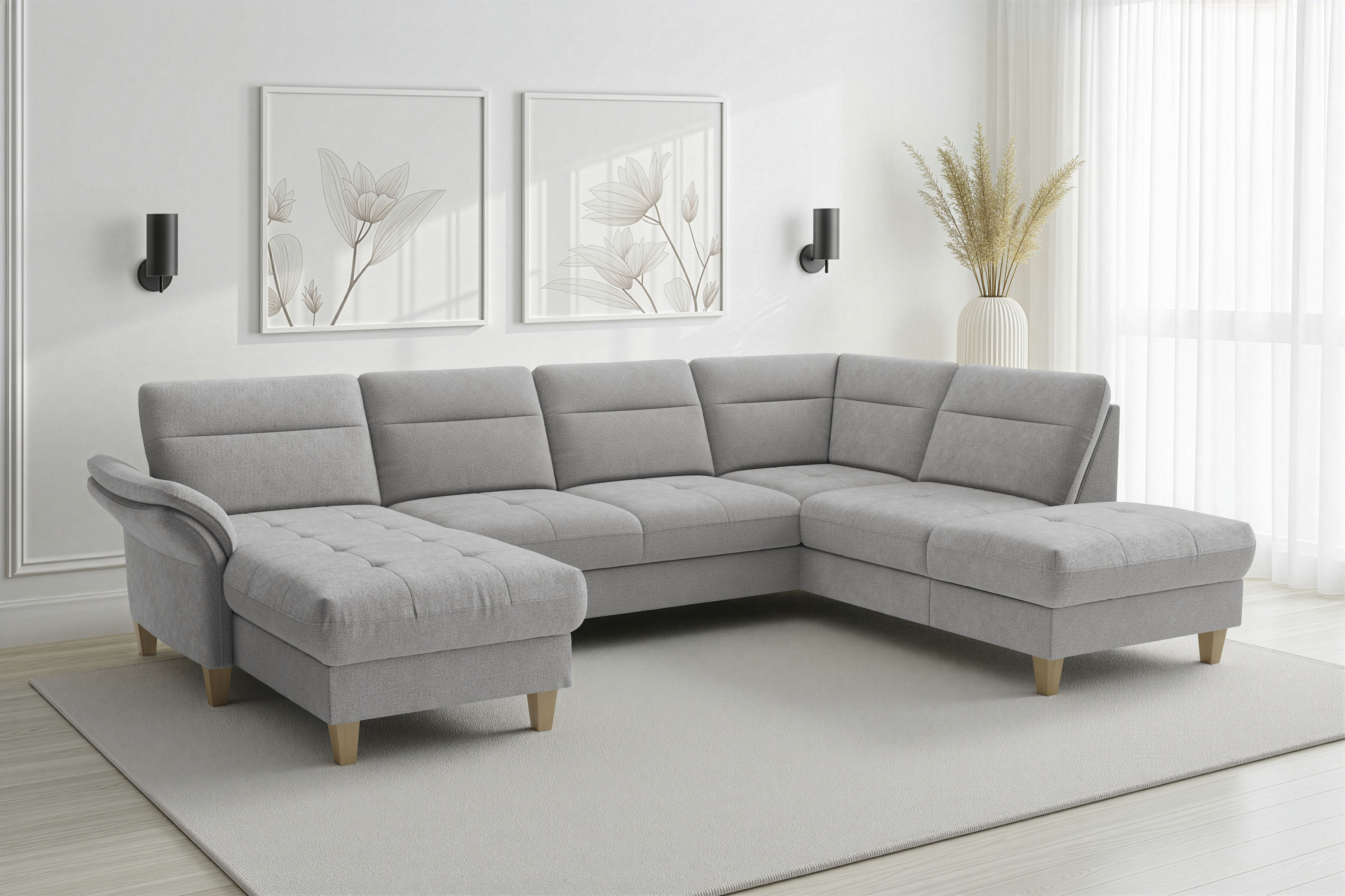 sit&more "Pamela U-Form, B: 292 cm, optional Schlaffunktion & Bettkasten" mit Federkern