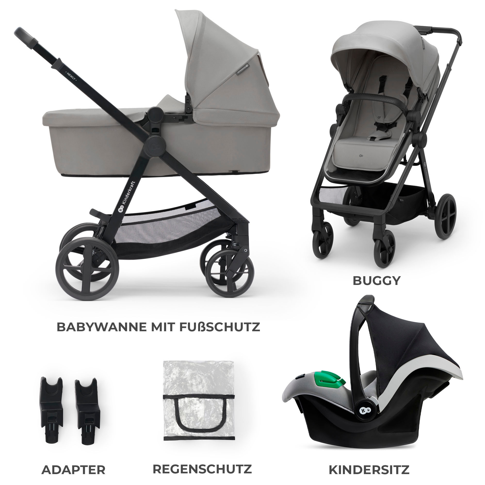 Kinderkraft Kombi-Kinderwagen »NEWLY 3IN1 MINK PRO«, 22 kg