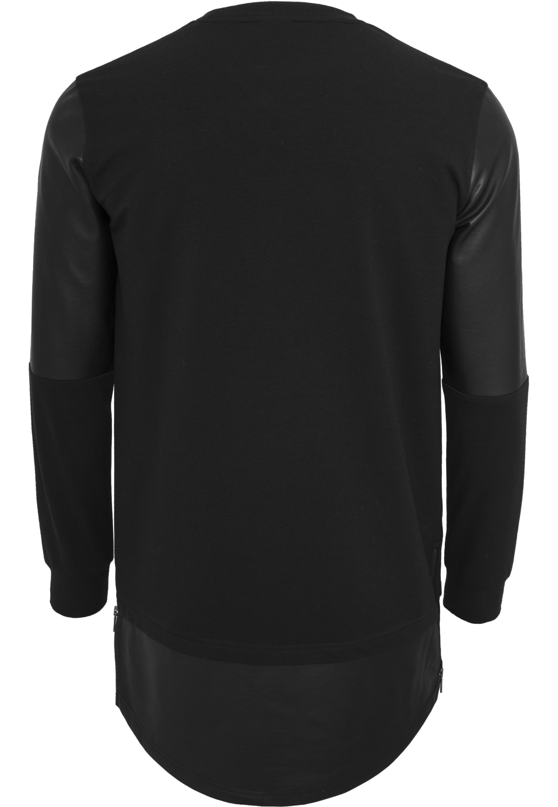 URBAN CLASSICS Sweatshirt »Urban Classics Herren Long Zipped Synthetic Leather Crewneck«, 1 Stk.

