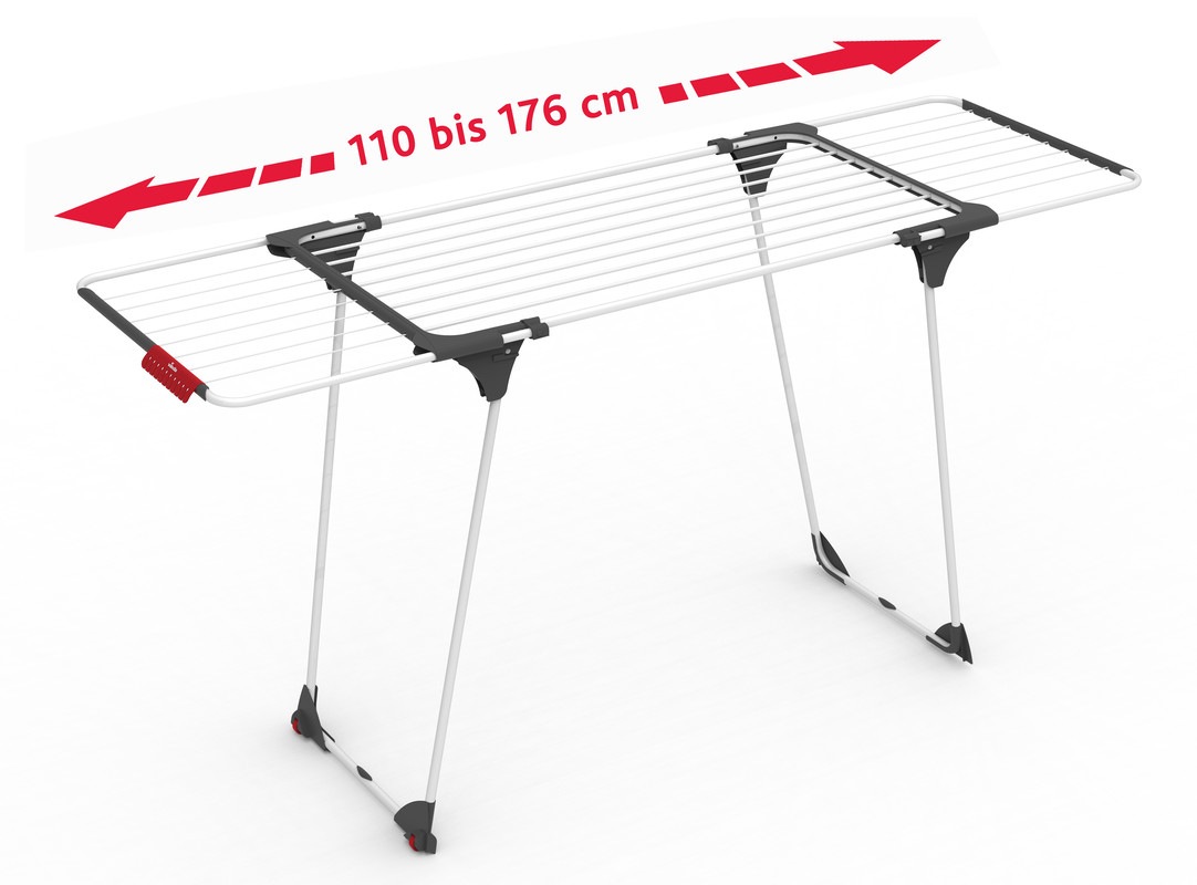 VILEDA Wäscheständer "Vileda EXTENSIVE Wäscheständer", B:176cm H:90,5cm T:60,4cmweiß, Wäscheständer, flexibel ausziehbare Flügel