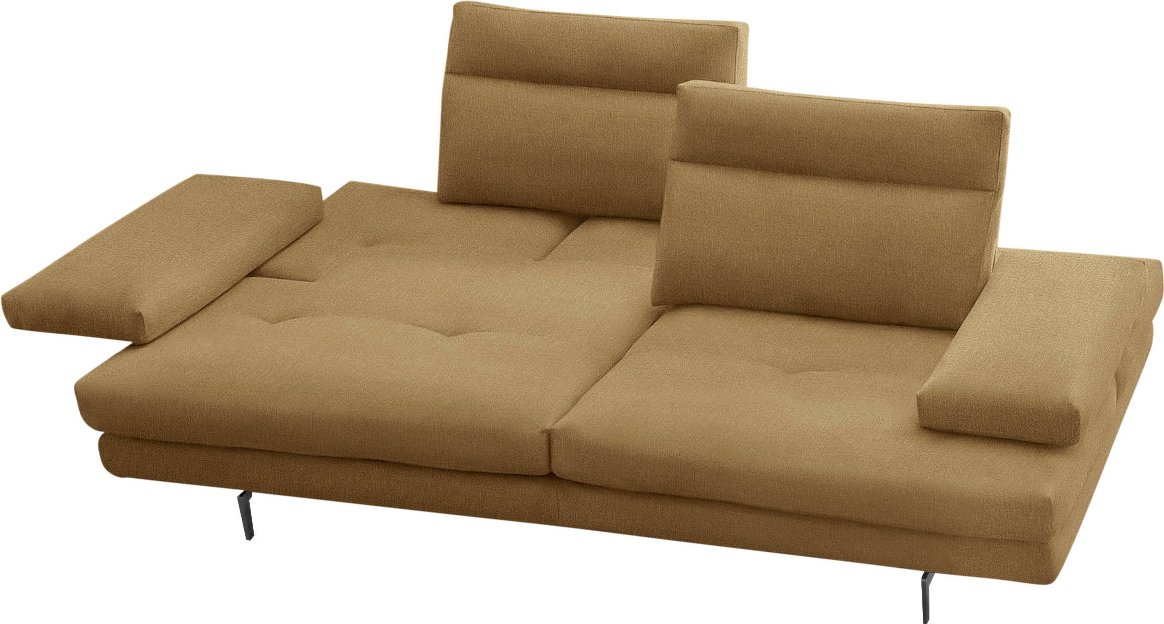 CALIA ITALIA 3-Sitzer »Toby Wing, Designsofa, hochwertige Verarbeitungsdetails, bequem«, inkl. Sitztiefenverstellung und Armteilfunktion, Füße in Schwarz matt