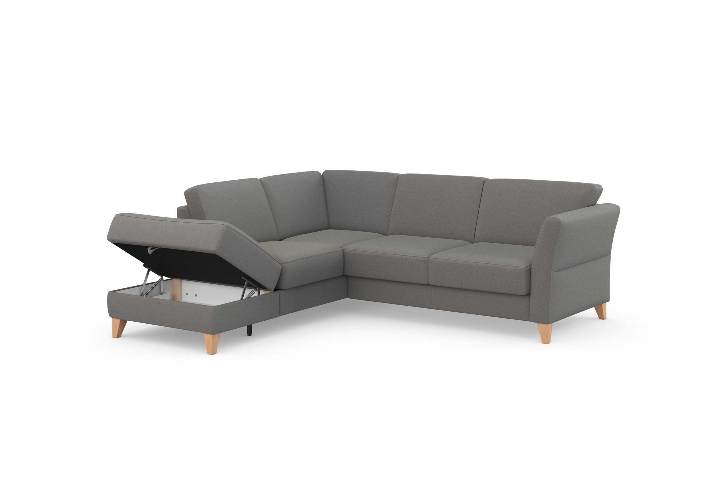 sit&more Ecksofa »Visby L-Form«, Wahlweise mit Bettfunktion und Stauraum, frei im Raum stellbar