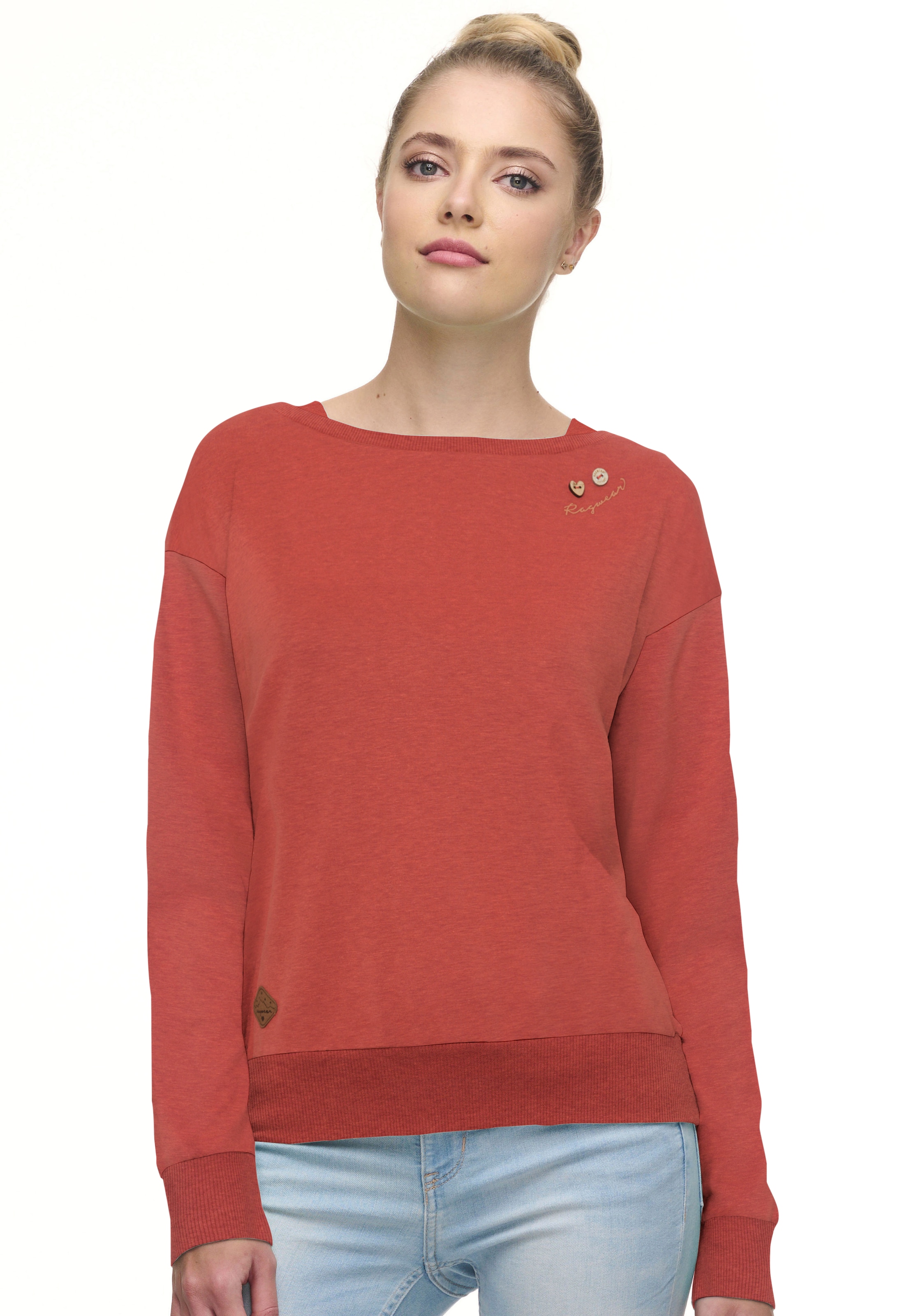 Ragwear Sweater »NEREA«, mit Zierknöpfen in schöner Holzoptik