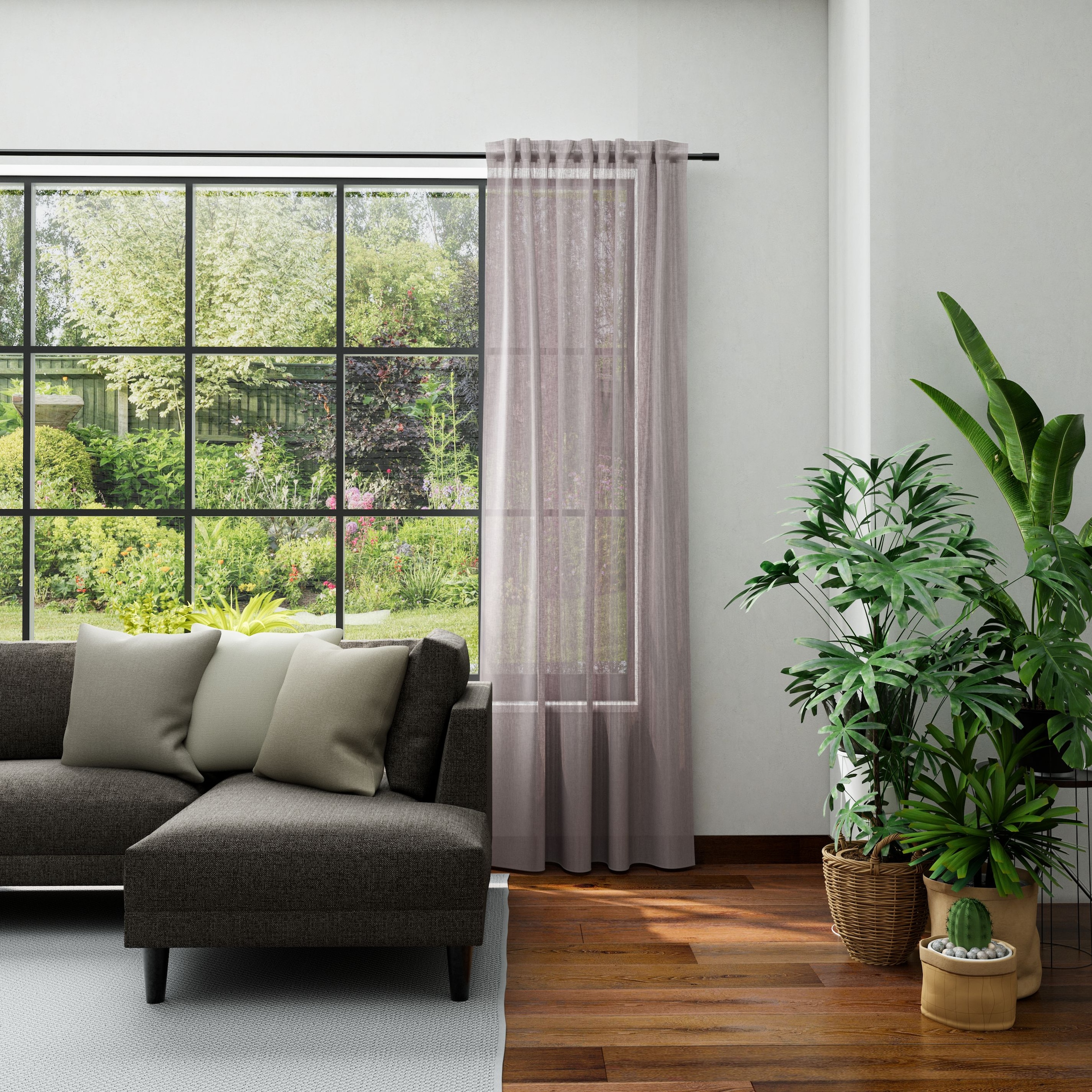 Vorhang NEUTEX FOR YOU, B:145cm H:245cmaltrosa, Polyester, Wohnzimmer, Gardinen, "LUCIA", Criss-cross Optik mit Effektgarn