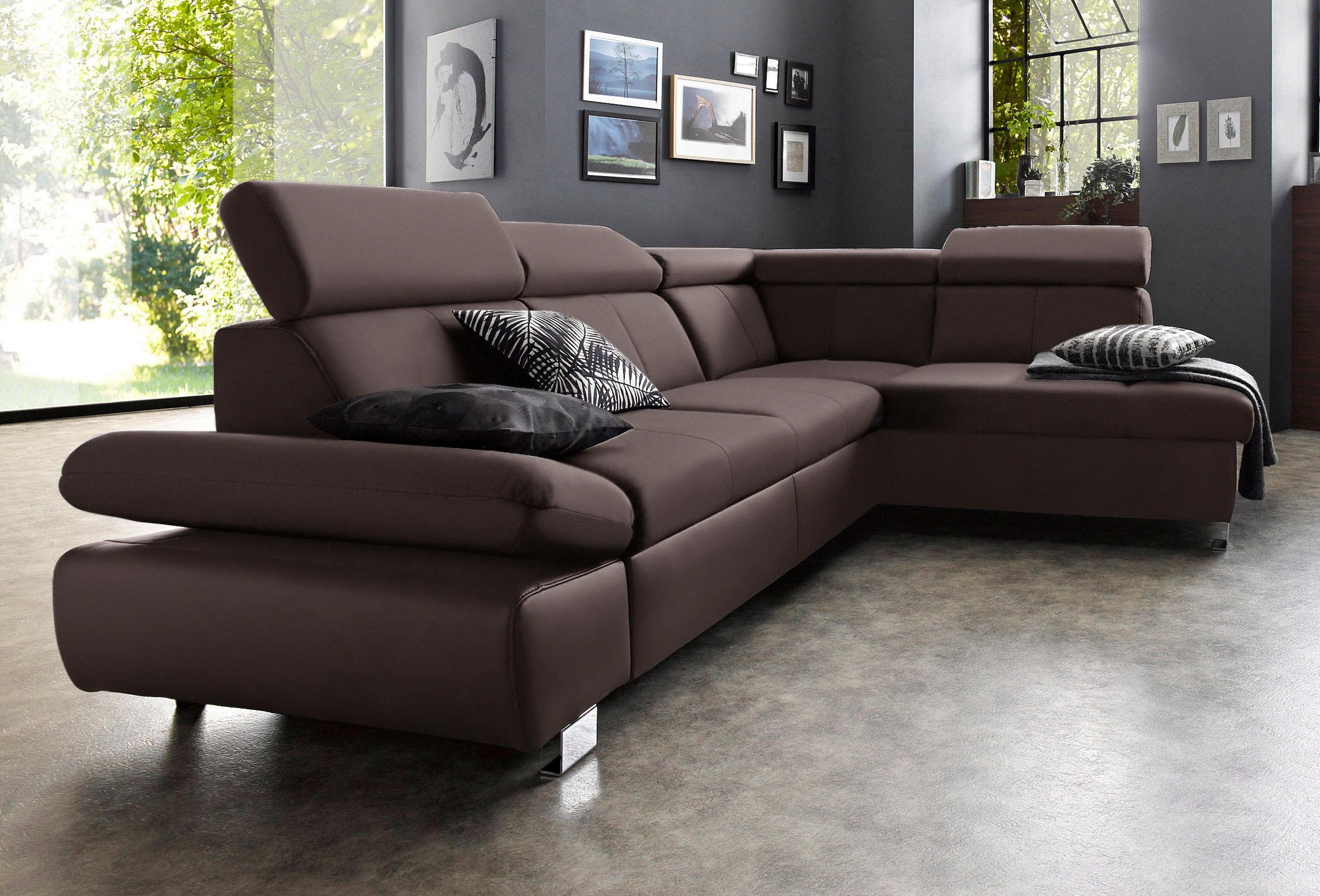 exxpo - sofa fashion Ecksofa "Happy, modern und bequem, L-Form", inkl. Kopf günstig online kaufen