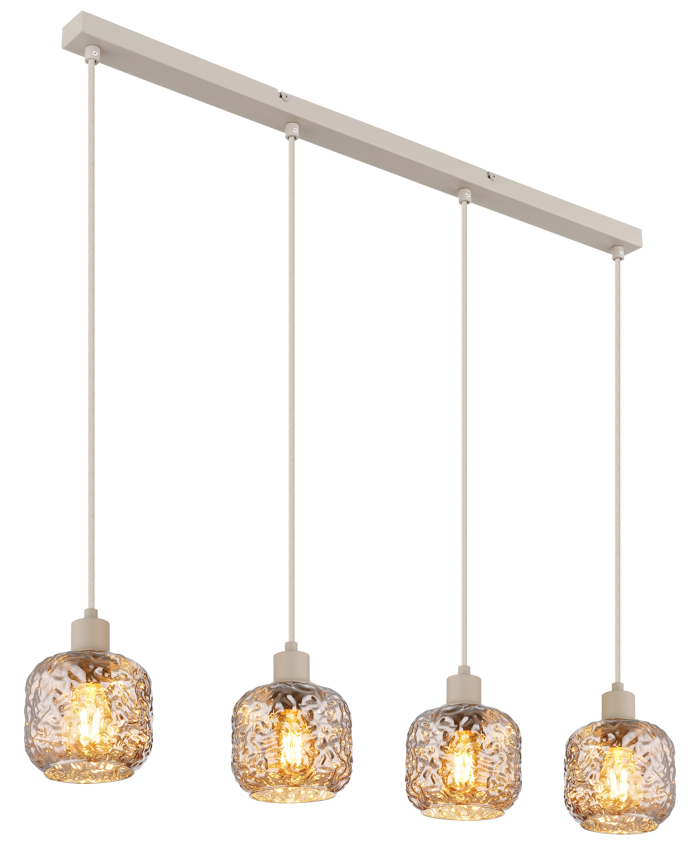 GLOBO LIGHTING Hängeleuchte »ANTONIO« E27 1 Stk. Hängeleuchte für Esszimmer beige Rauchglas