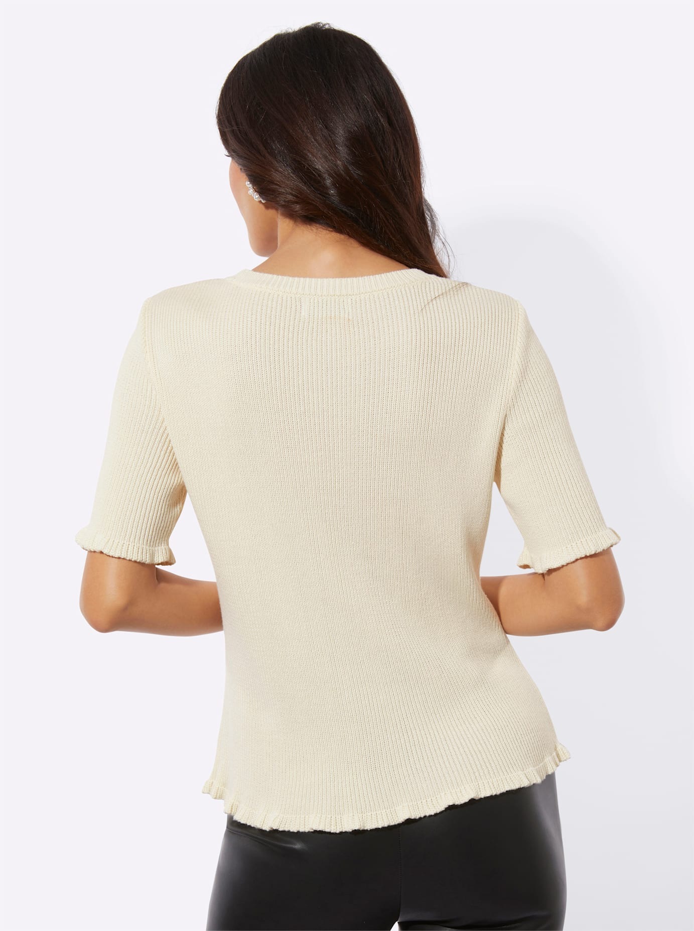 creation L Kurzarmpullover "Lyocell-Viskose-Pullover" günstig online kaufen