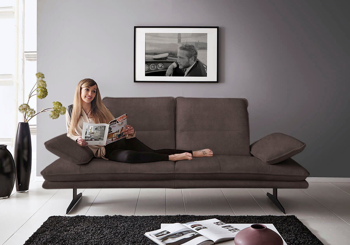 W.SCHILLIG 2-Sitzer "broadway, Designsofa mit tollem Sitzkomfort, Breite 216cm" Sitztiefenverstellung, Kopfteil- & Seitenteilverstellung, Breite 216cm